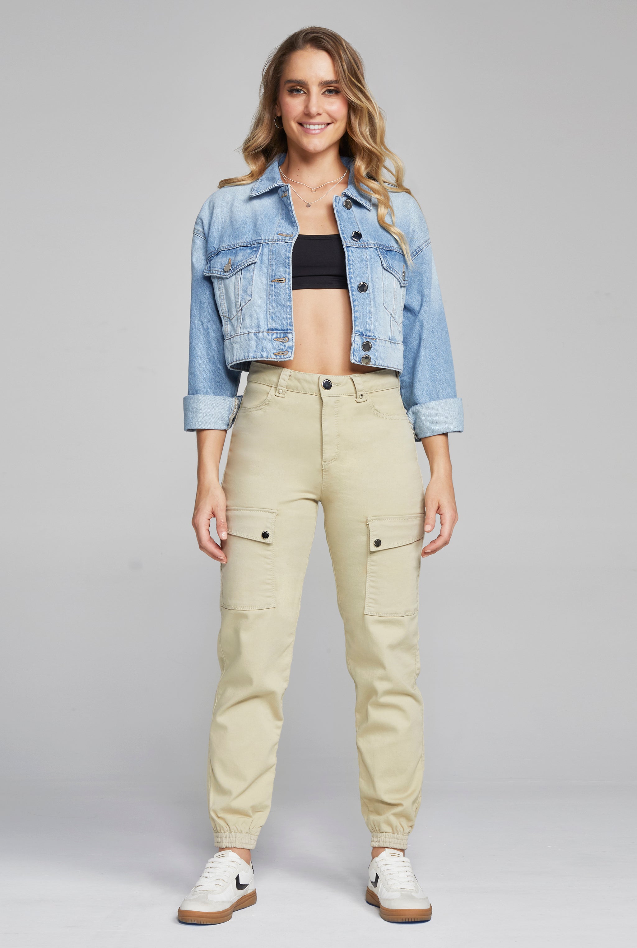 JOGGER CARGO CINTURA ALTA COLOR CAFÉ CAMEL 9861CAME