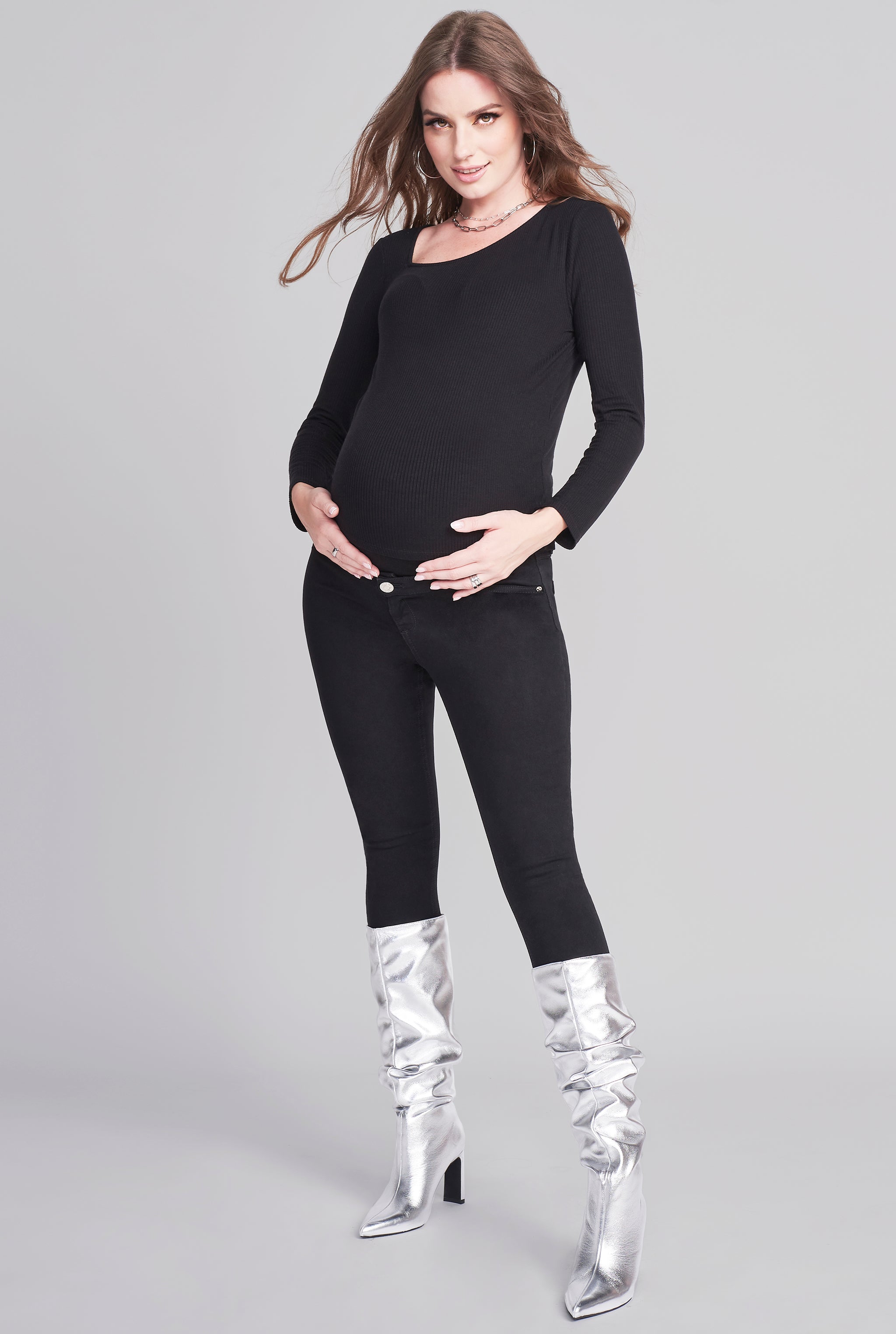 JEANS SÚPER SKINNY DE MATERNIDAD 4190NGRO