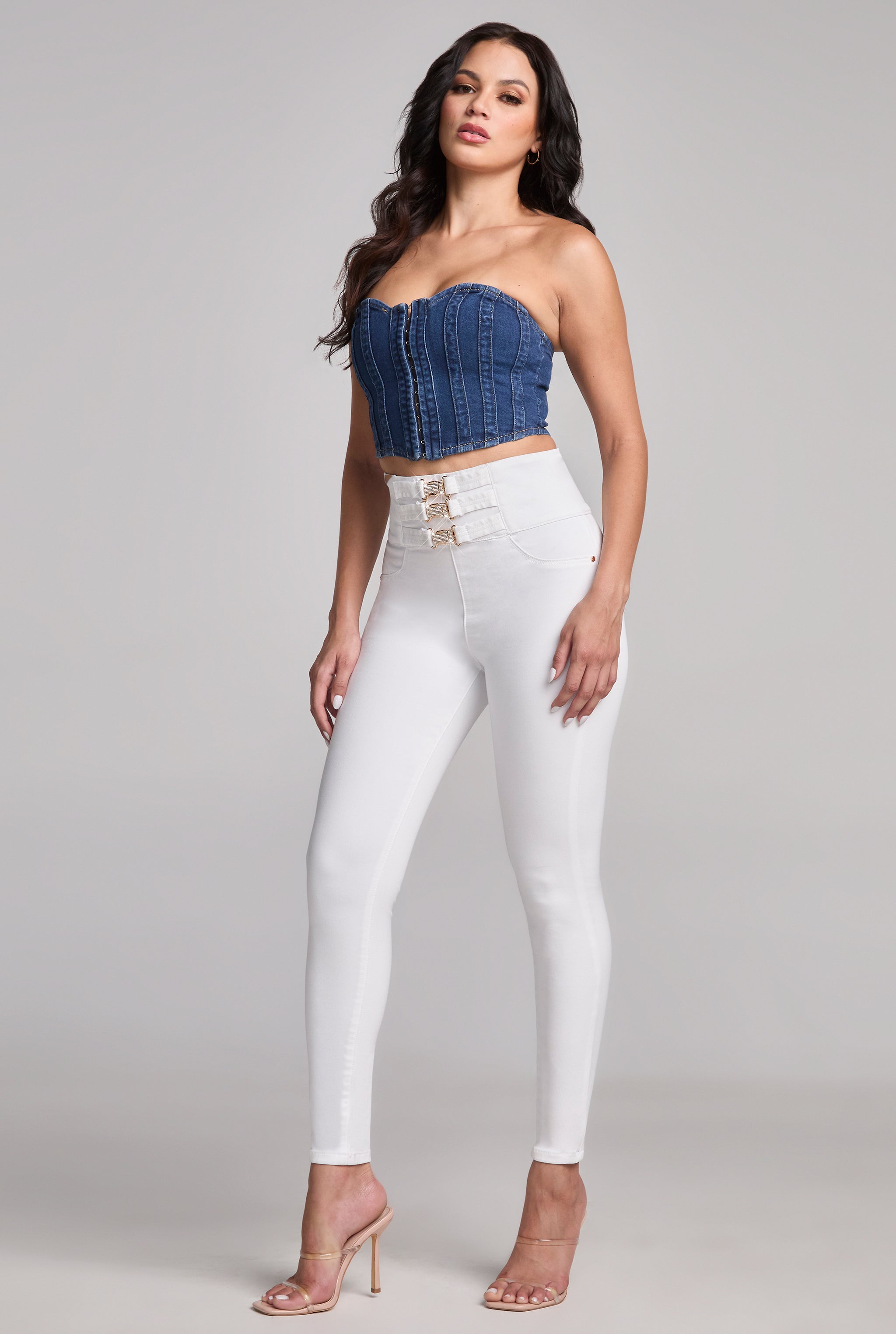JEANS SUPER SKINNY CINTURA SUPER ALTATECNOLOGÍA BUENÍSSIMA 9859BLCO
