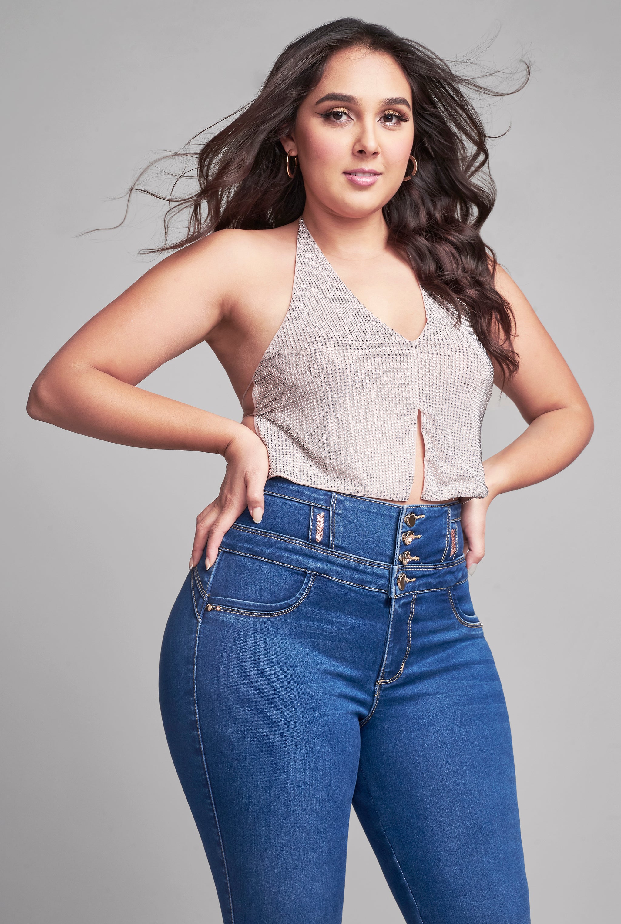 JEANS SÚPER SKINNY CINTURA ALTA STONE OBSCURO 9591STMO