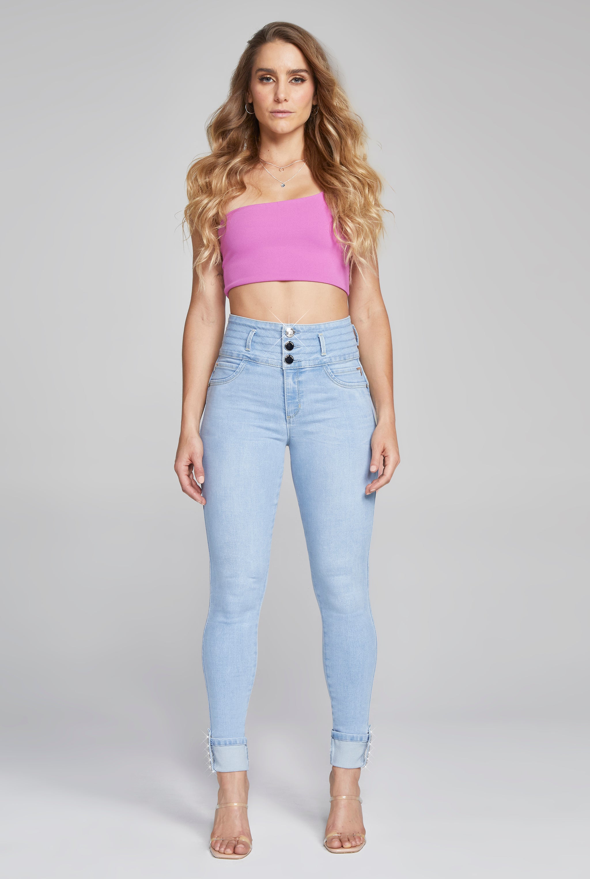 JEANS SUPER SKINNY TOBILLERO DE CINTURA ALTA 9638STME