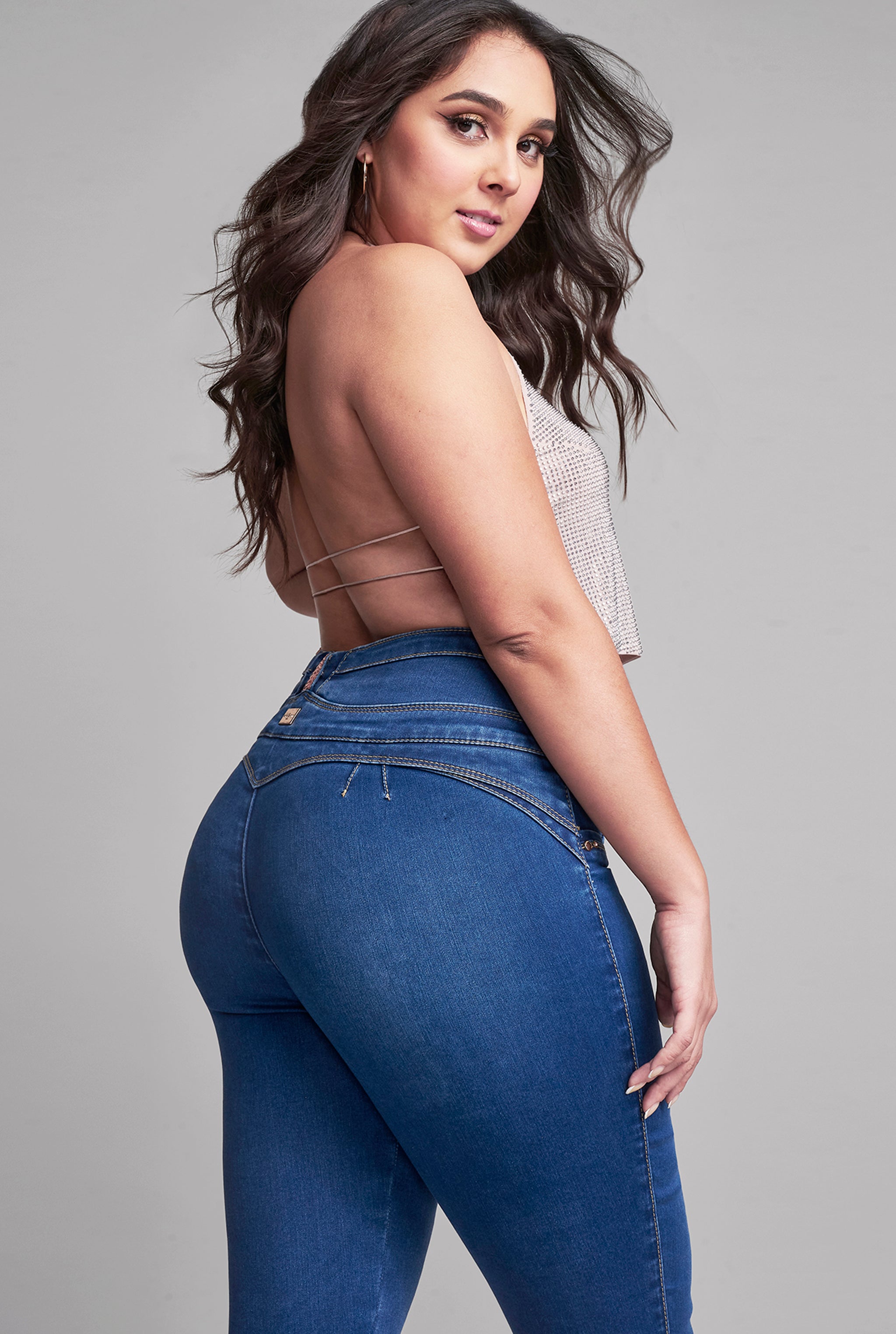 JEANS SÚPER SKINNY CINTURA ALTA STONE OBSCURO 9591STMO