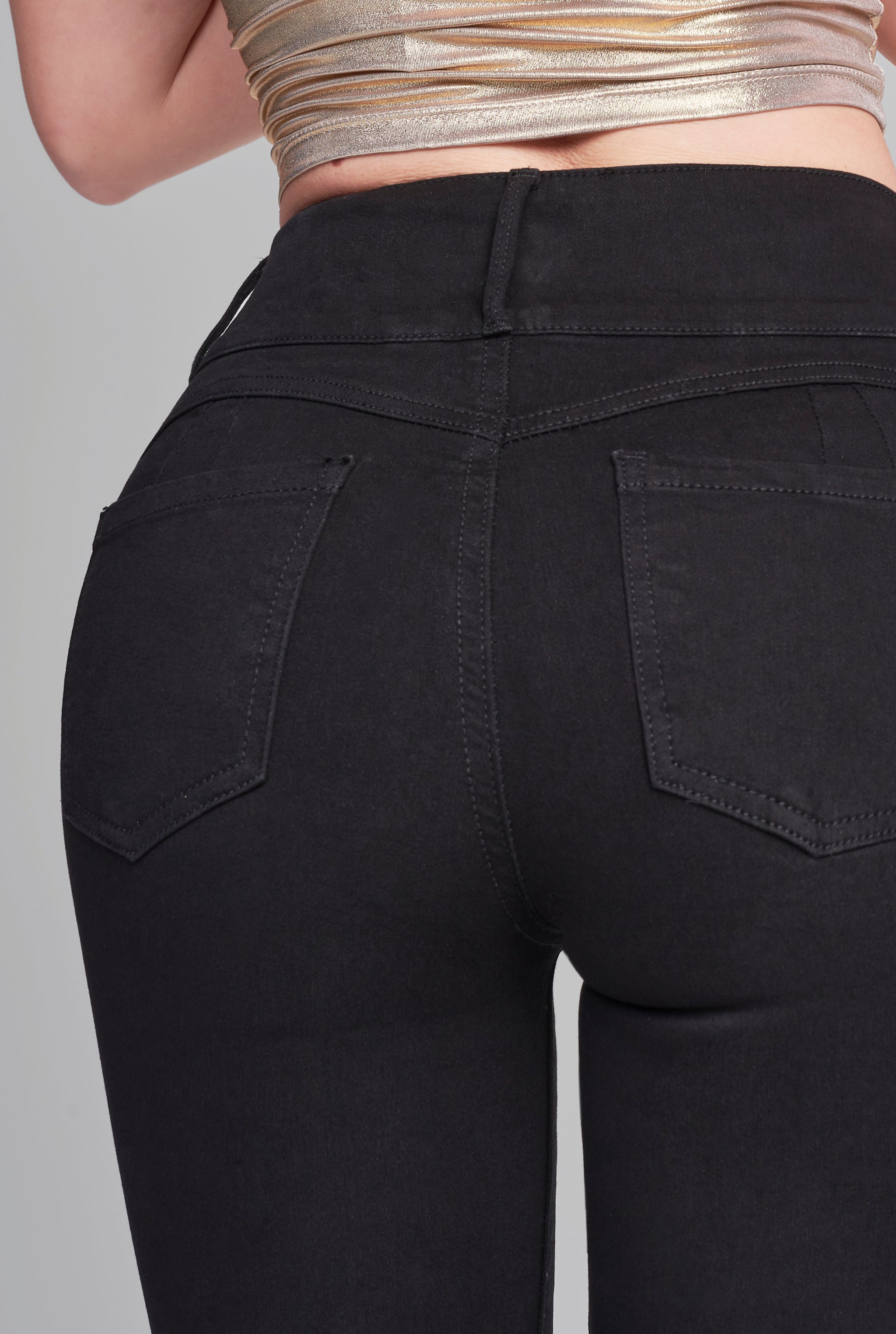 JEANS SÚPER SKINNY CINTURA ALTA PUSH UP 2144NGRO