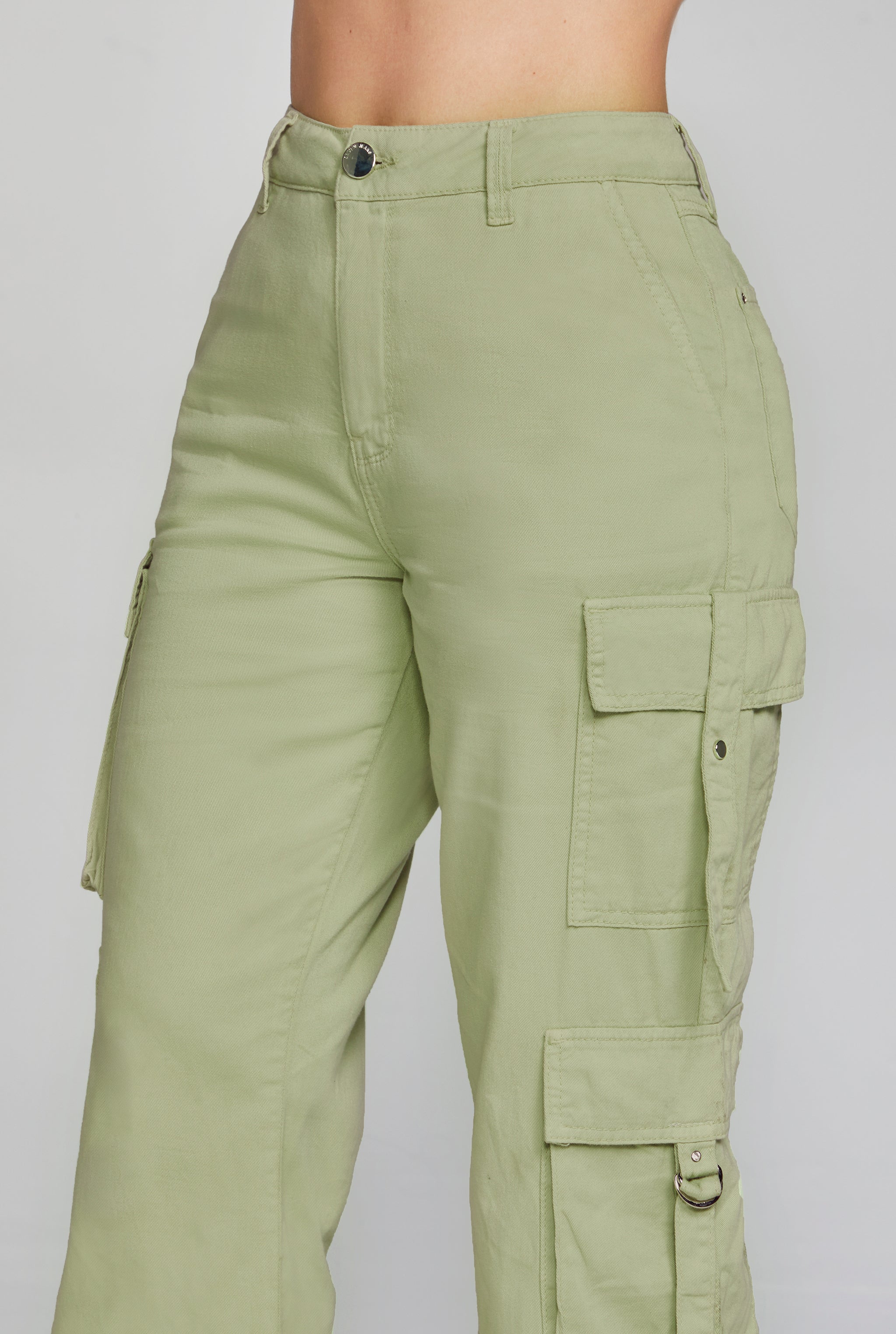 JEANS CARGO CINTURA ALTA COLOR VERDE 0006VERD