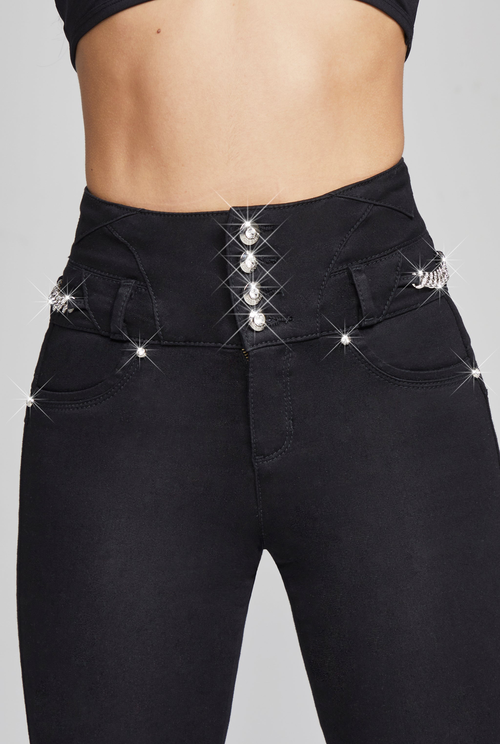 JEANS SUPER SKINNY CINTURA SUPER ALTA PUSH UP 0028NGRO