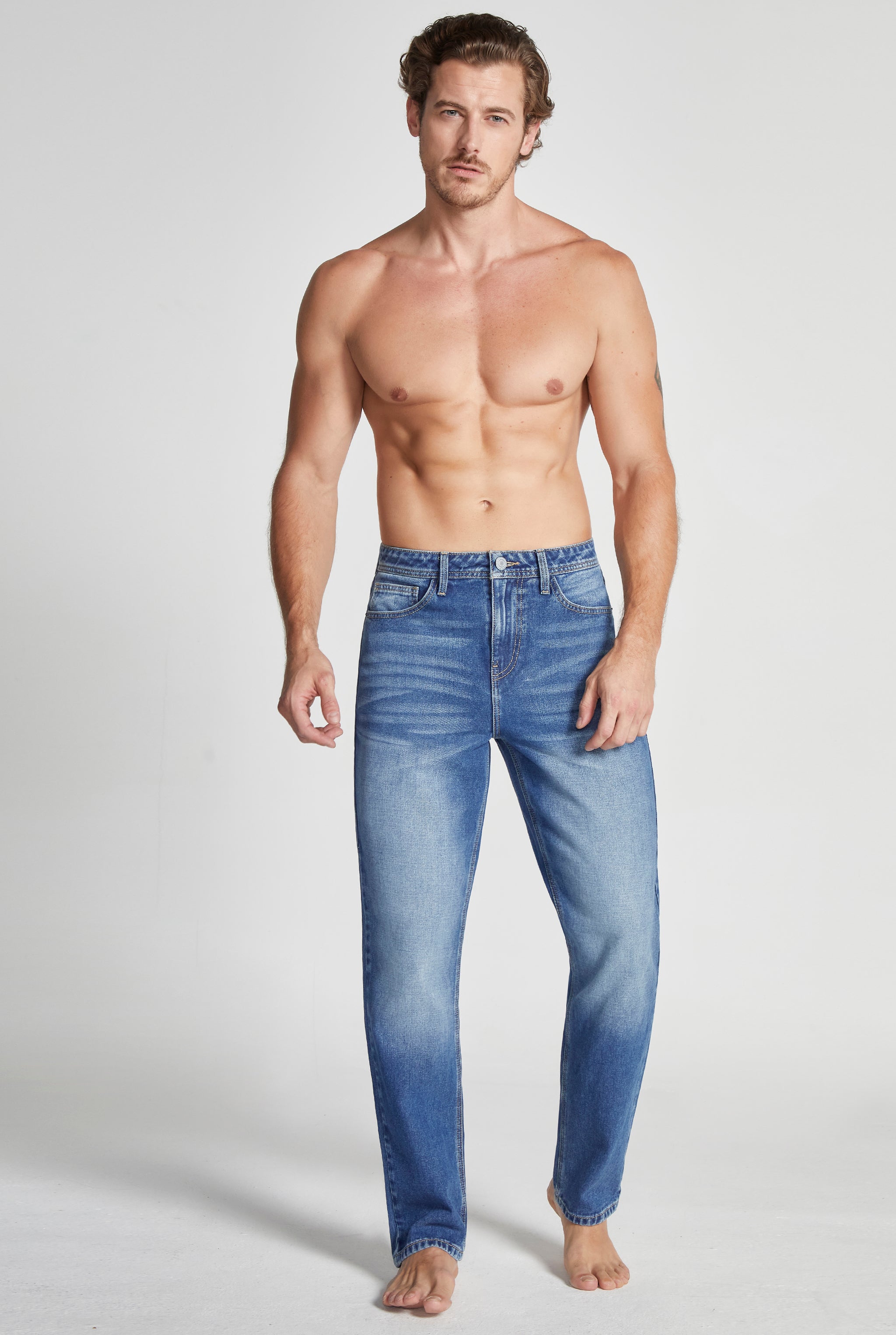 JEANS PARA HOMBRE CINTURA REGULAR CORTE RECTO RETRO STONE OBSCURO 7076STOB