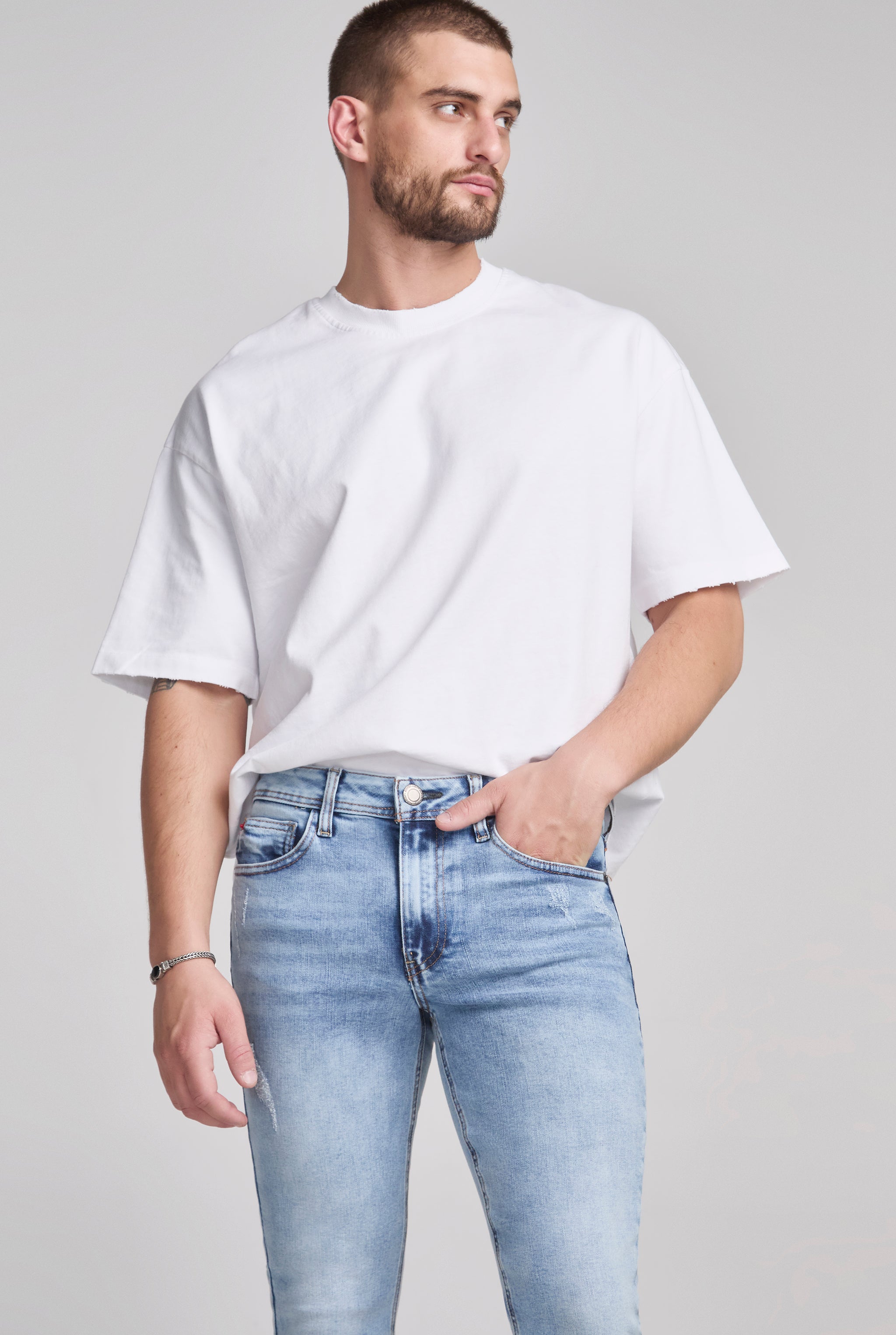 JEANS PARA HOMBRE CORTE SÚPER SKINNY COLOR ACID WASH 7044ACWA
