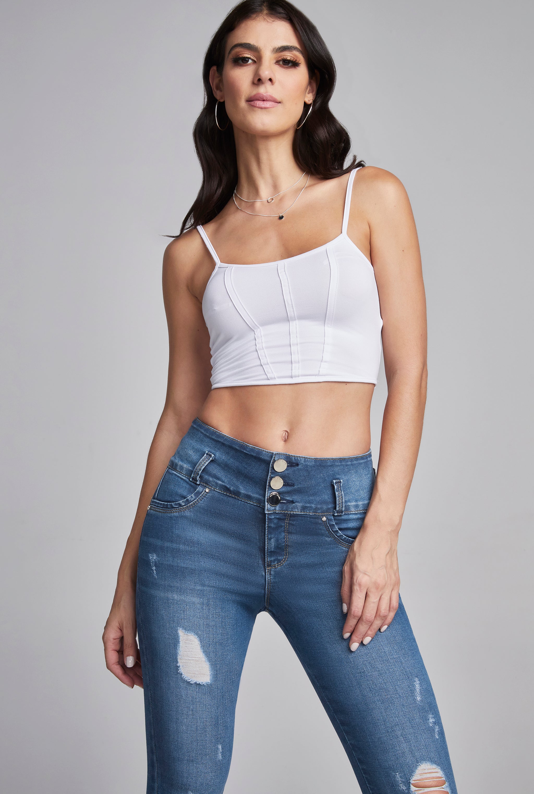 JEANS SUPER SKINNY CINTURA ALTA TECNOLOGÍA PUSH UP 8034STOB