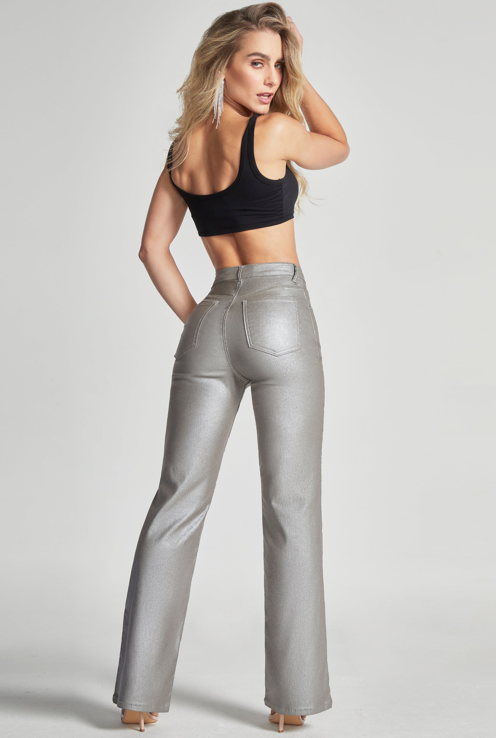 JEANS SEMI ACAMPANADO CINTURA SÚPER ALTA 0068PLAT