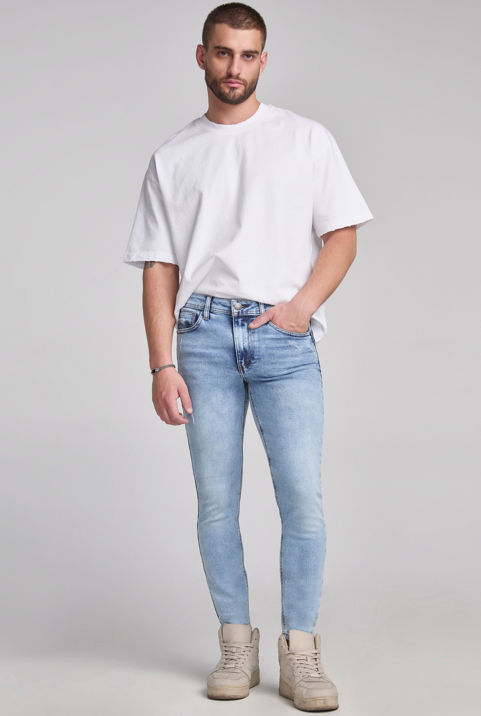 JEANS PARA HOMBRE CORTE SÚPER SKINNY COLOR ACID WASH 7044ACWA
