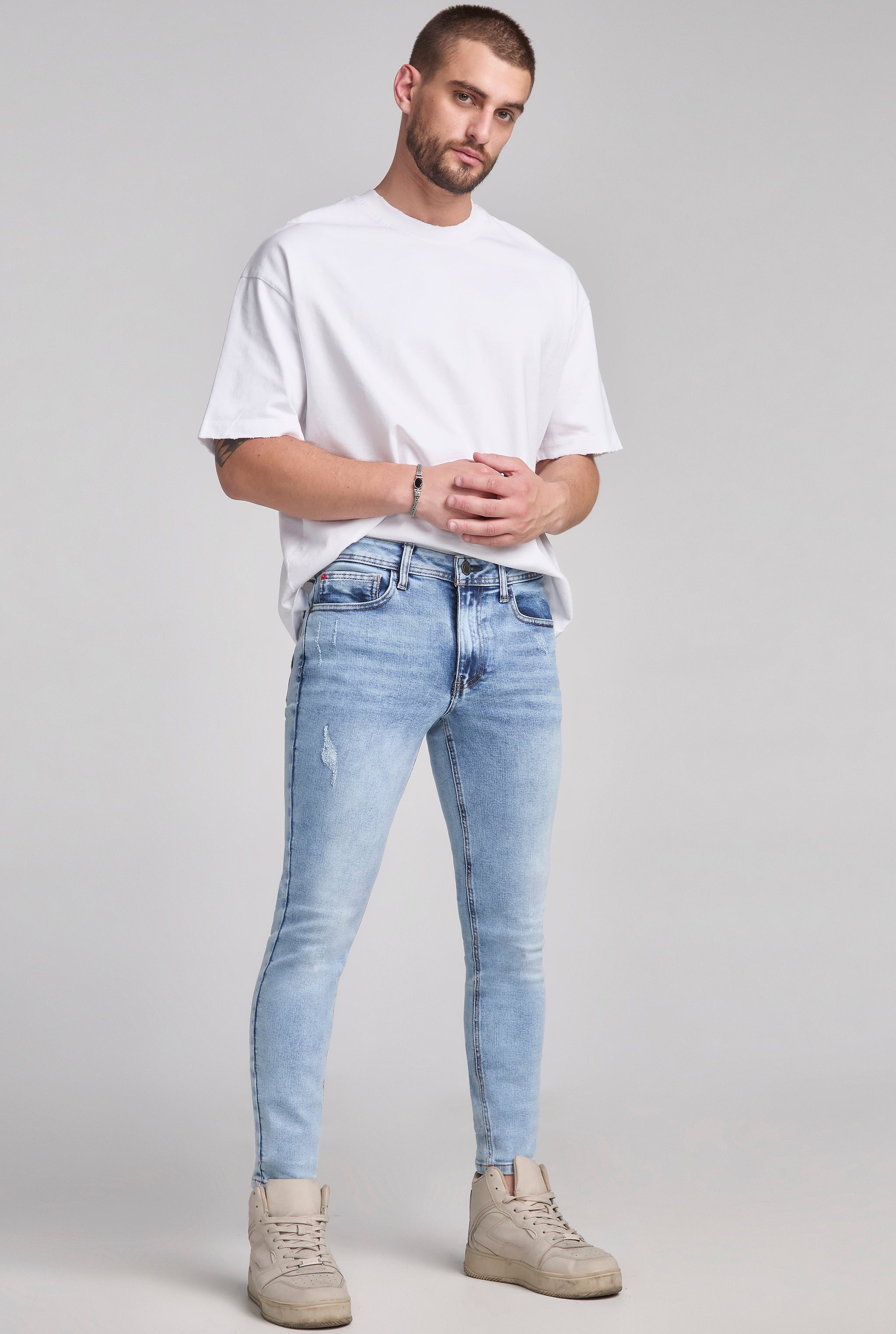 JEANS PARA HOMBRE CORTE SÚPER SKINNY COLOR ACID WASH 7044ACWA