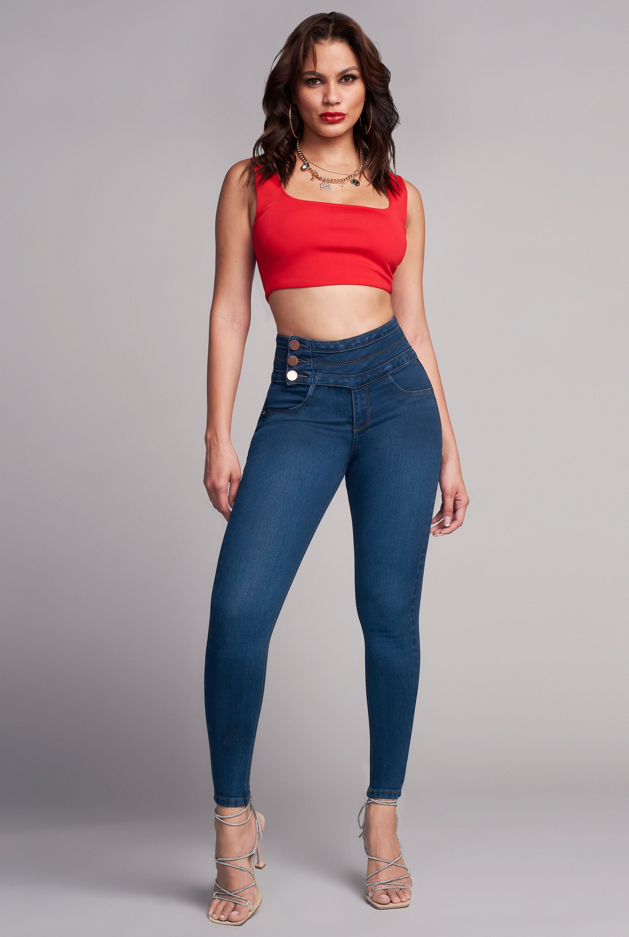 JEANS SUPER SKINNY CINTURA ALTA PUSH UP 6073STMO