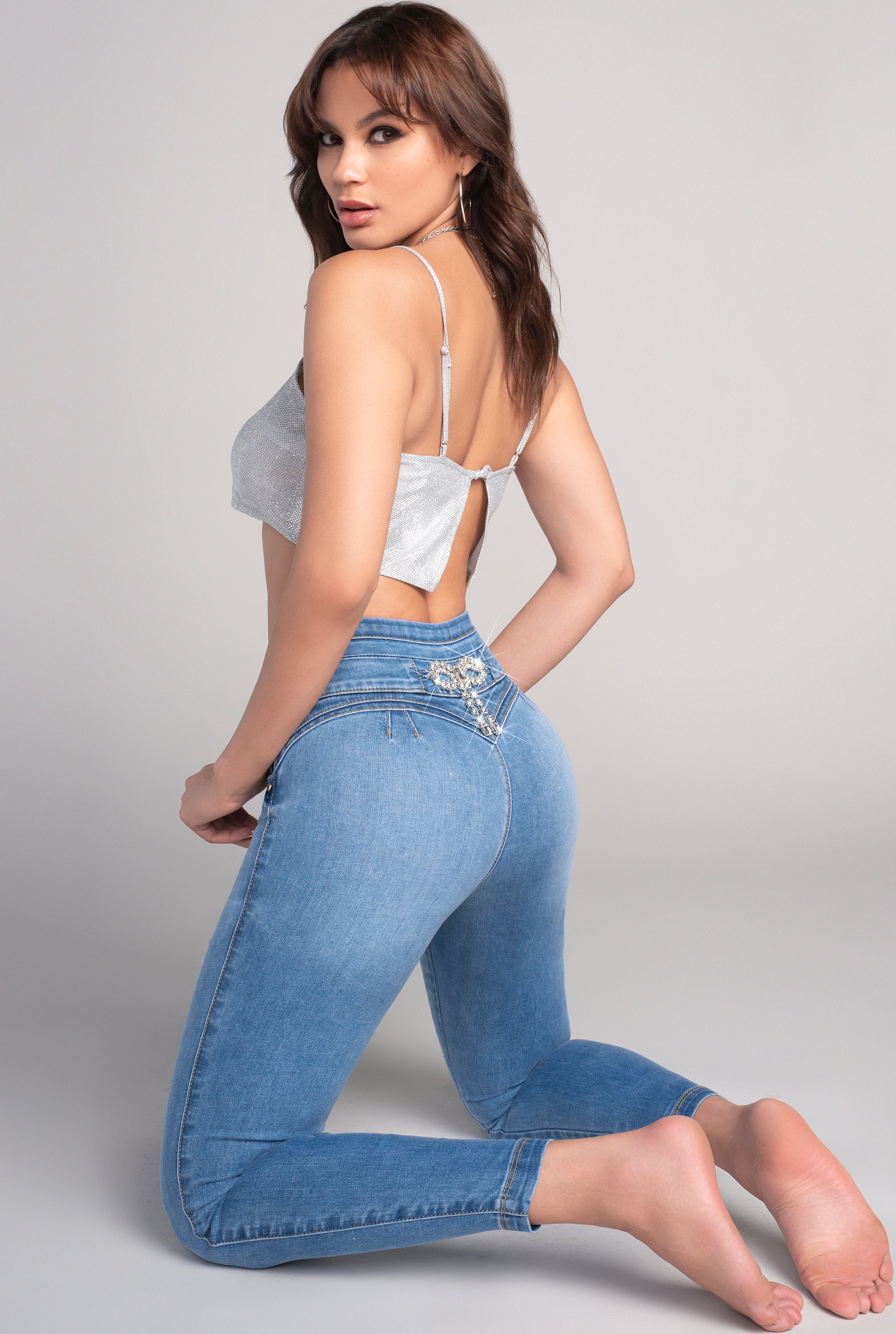 Jeans Súper Skinny Cintura Alta Push UP 9533STCL