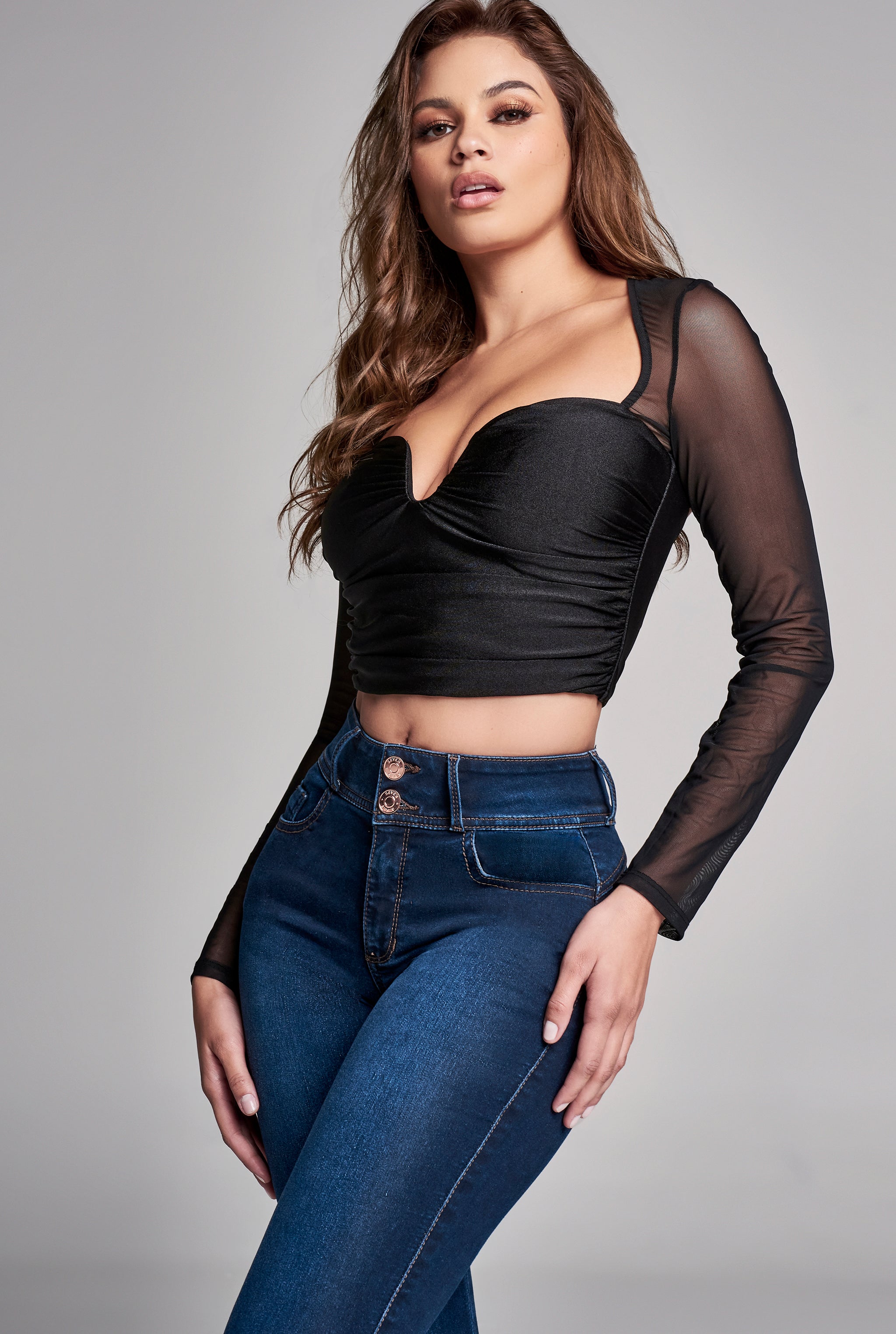JEANS SÚPER SKINNY CINTURA ALTA PUSH UP 0118STOB