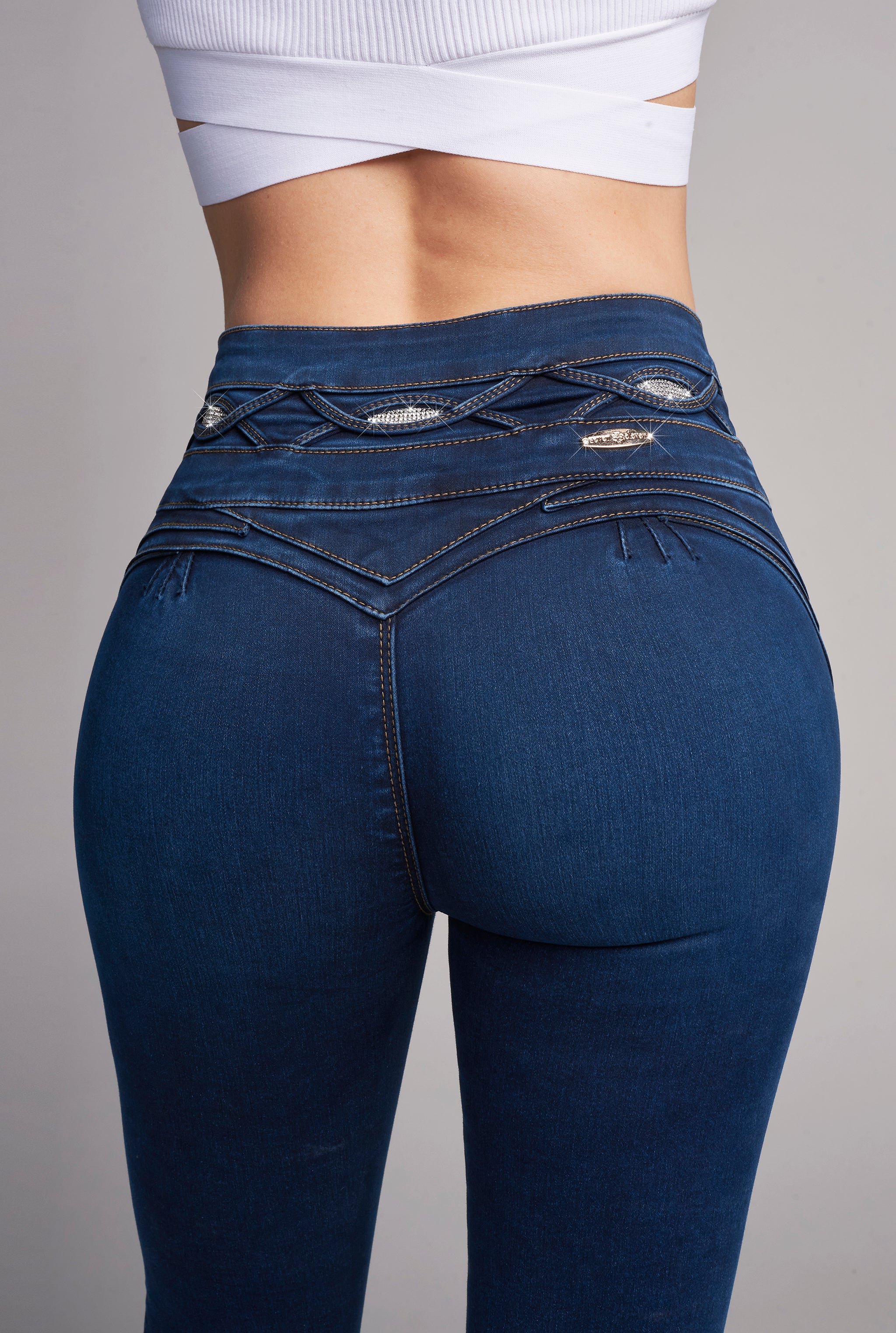 JEANS SÚPER SKINNY CINTURA ALTA PUSH UP 9570AZOB