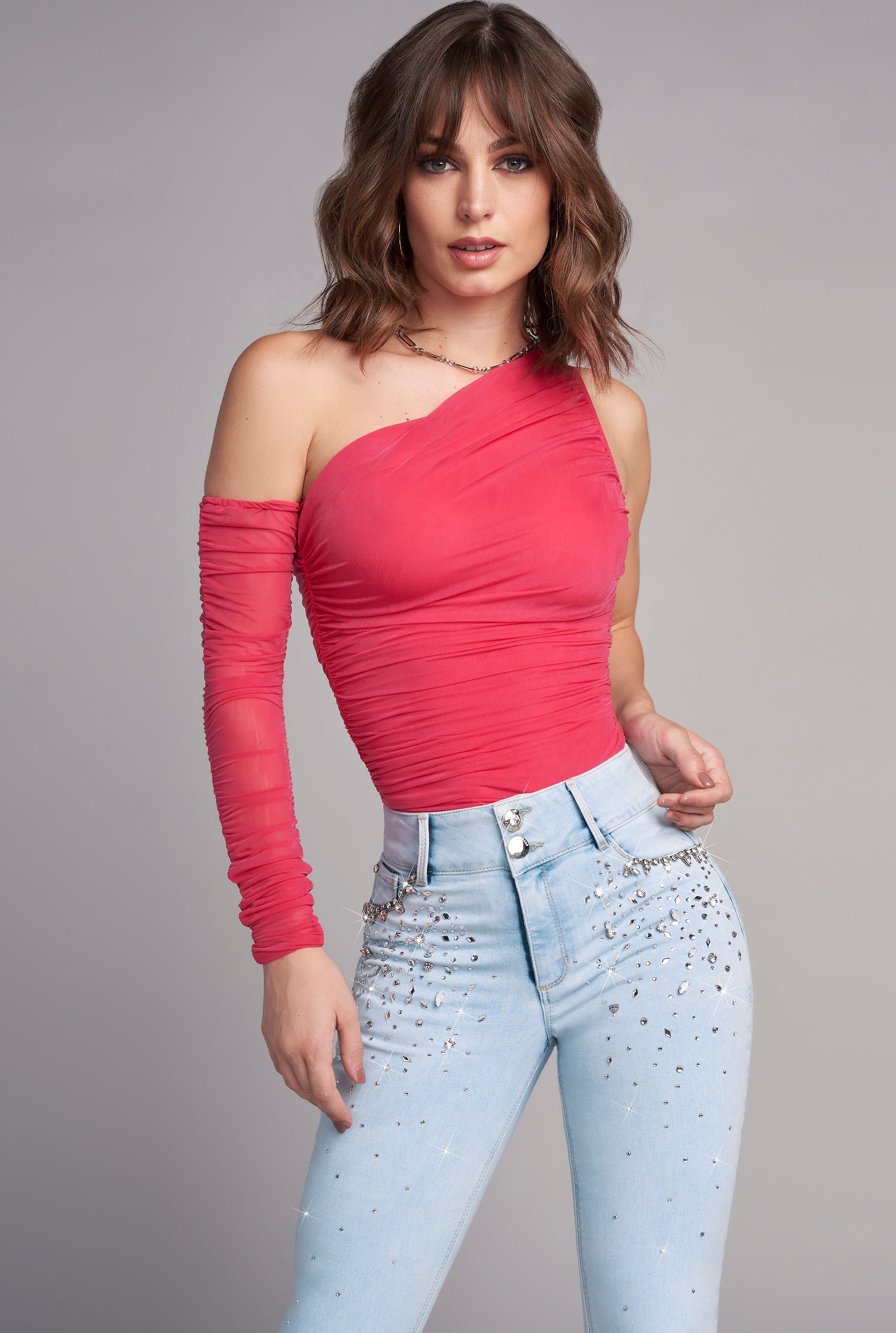 JEANS SÚPER SKINNY CINTURA ALTA PUSH UP 9507AZCL