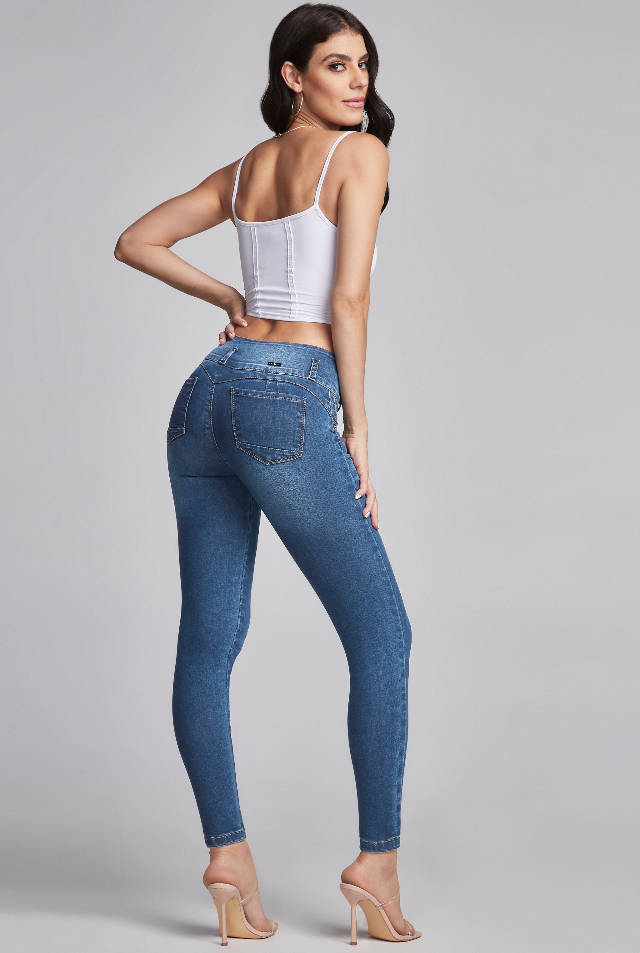JEANS SUPER SKINNY CINTURA ALTA TECNOLOGÍA PUSH UP 8034STOB