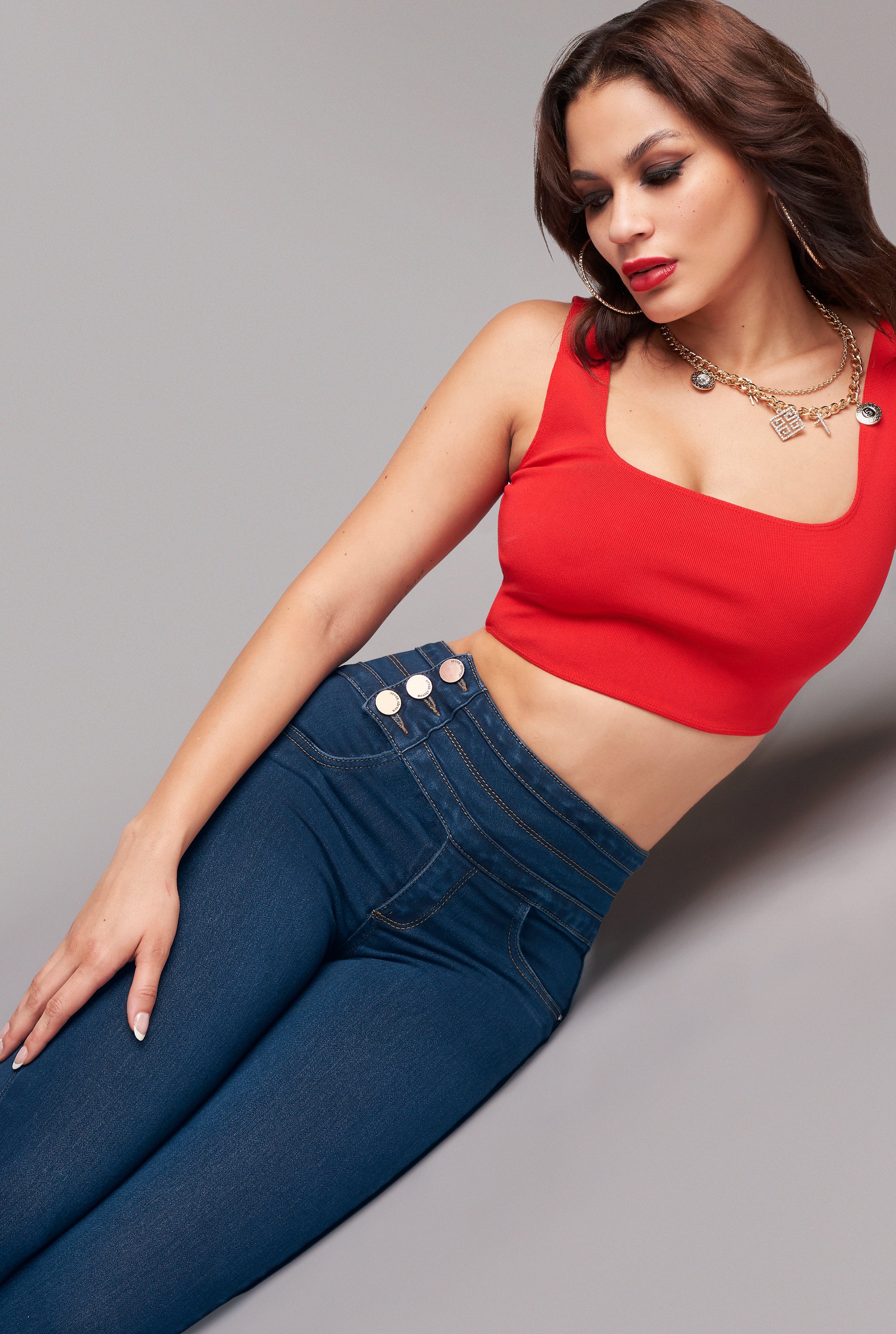 JEANS SUPER SKINNY CINTURA ALTA PUSH UP 6073STMO