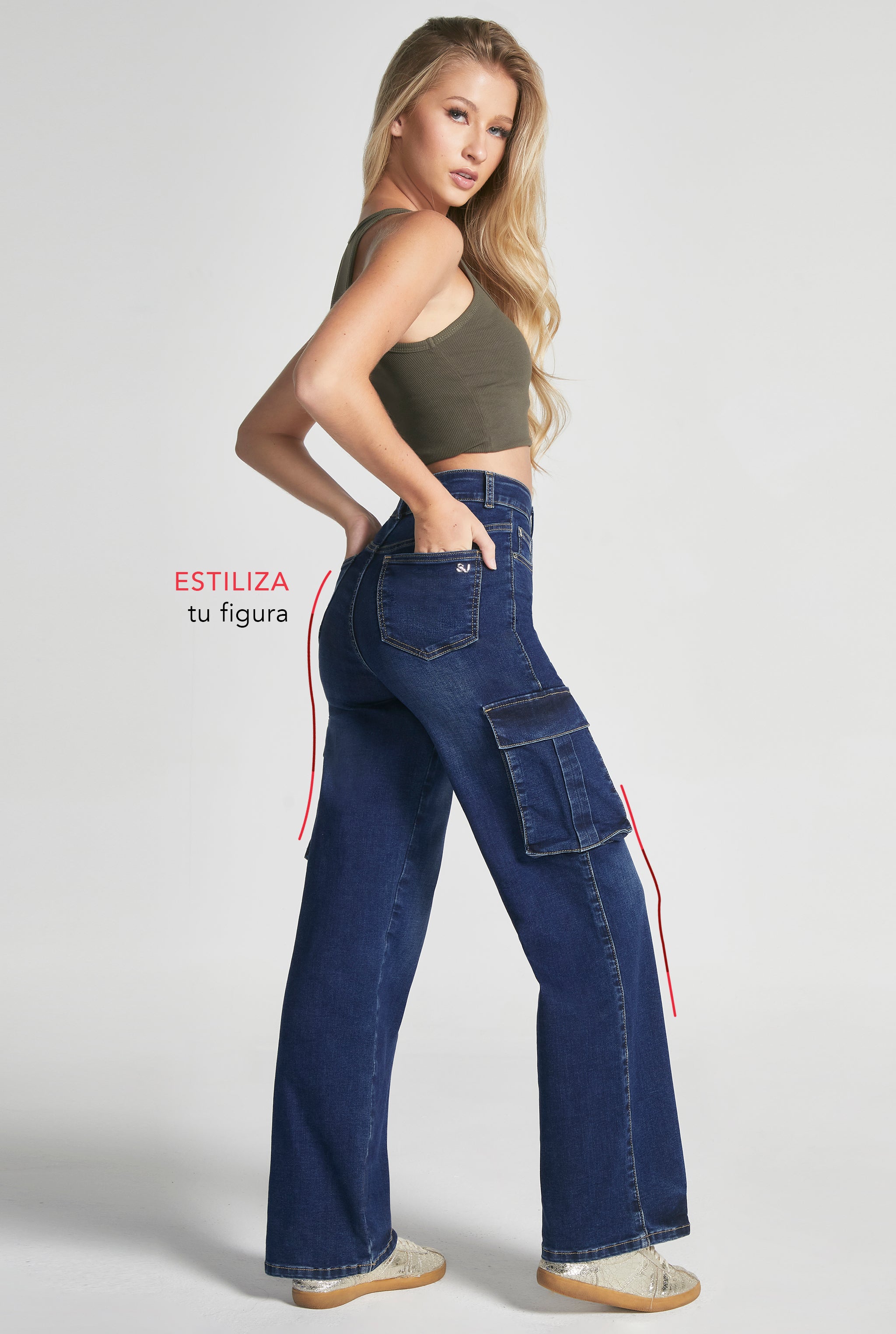 JEANS CARGO TIRO SUPER ALTO 0092STOB