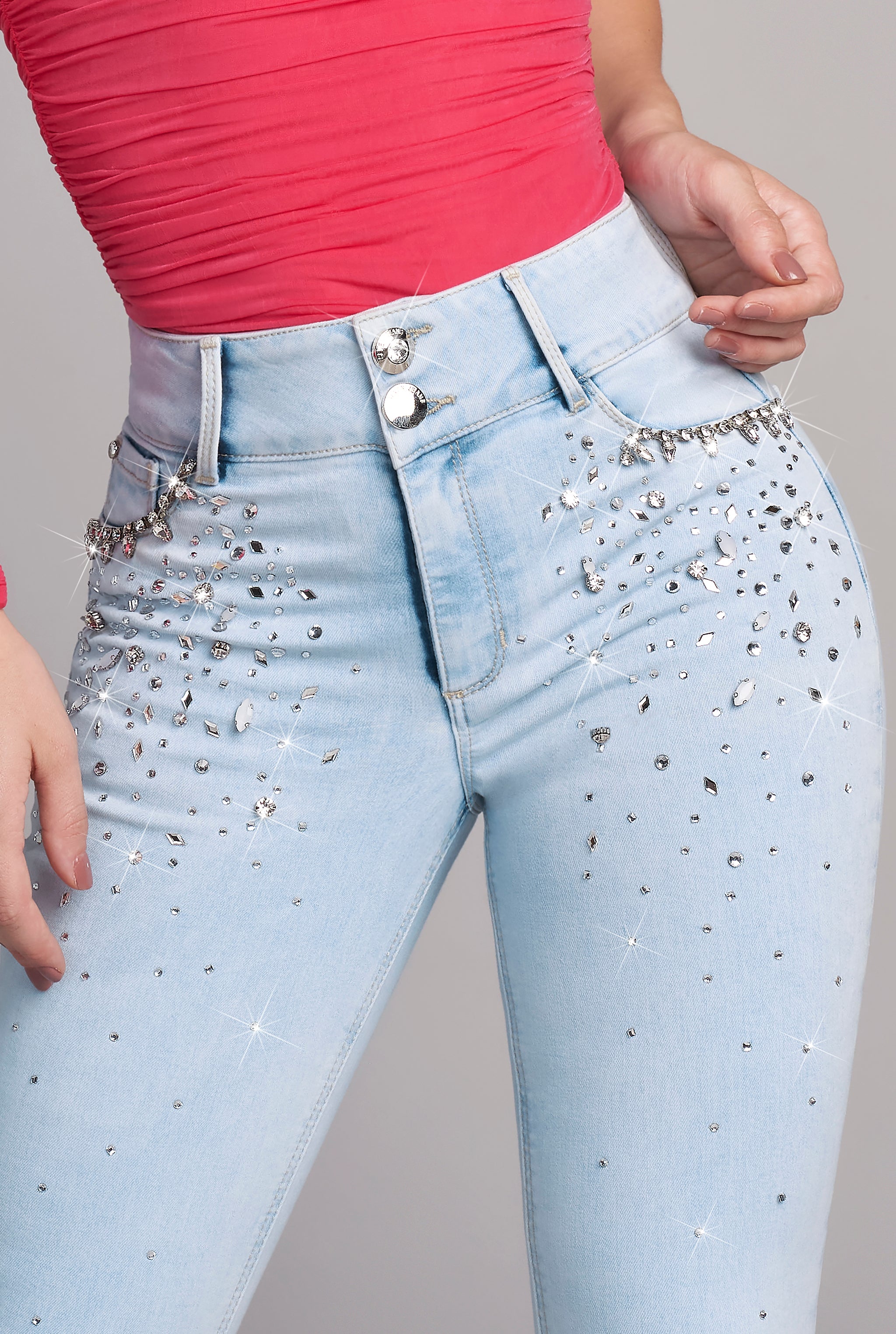 JEANS SÚPER SKINNY CINTURA ALTA PUSH UP 9507AZCL