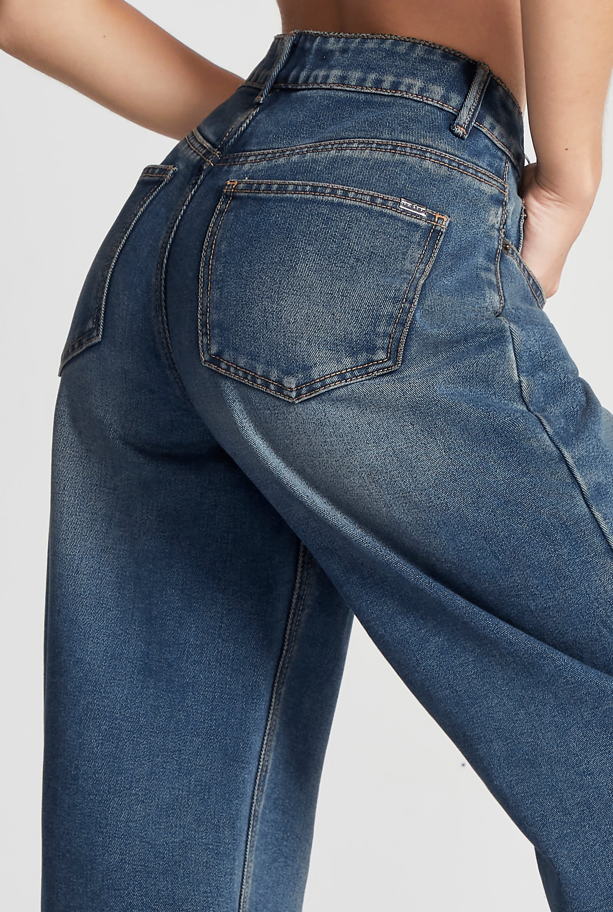 JEANS PIERNA ANCHA CINTURA ALTA AZUL OSCURO 4232STOB