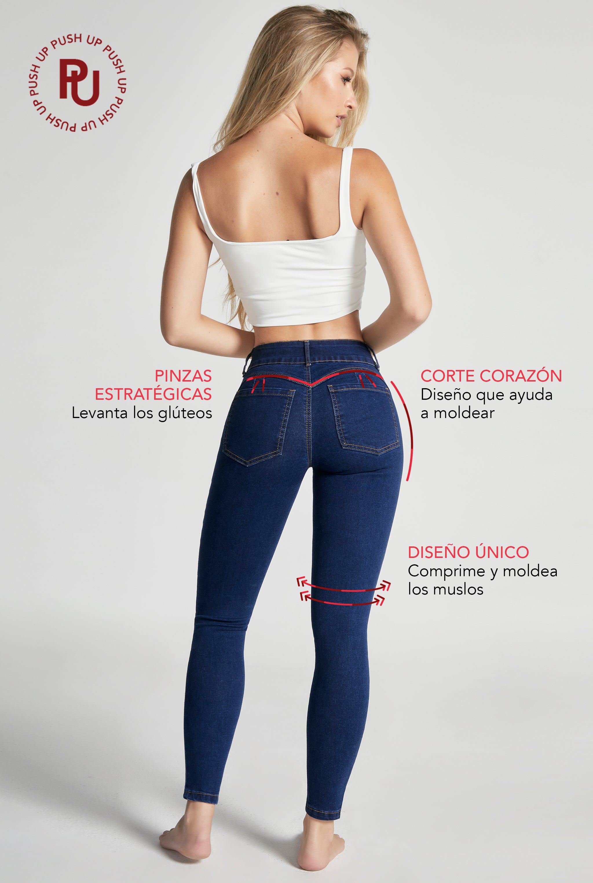 JEANS SUPER SKINNY CINTURA MEDIA PUSH UP 1170INDII