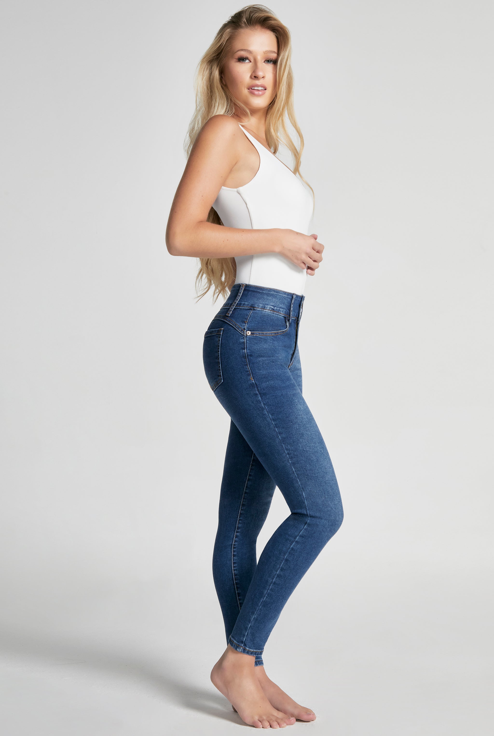 JEANS SÚPER SKINNY CINTURA MEDIA PUSH UP 1170STMEI