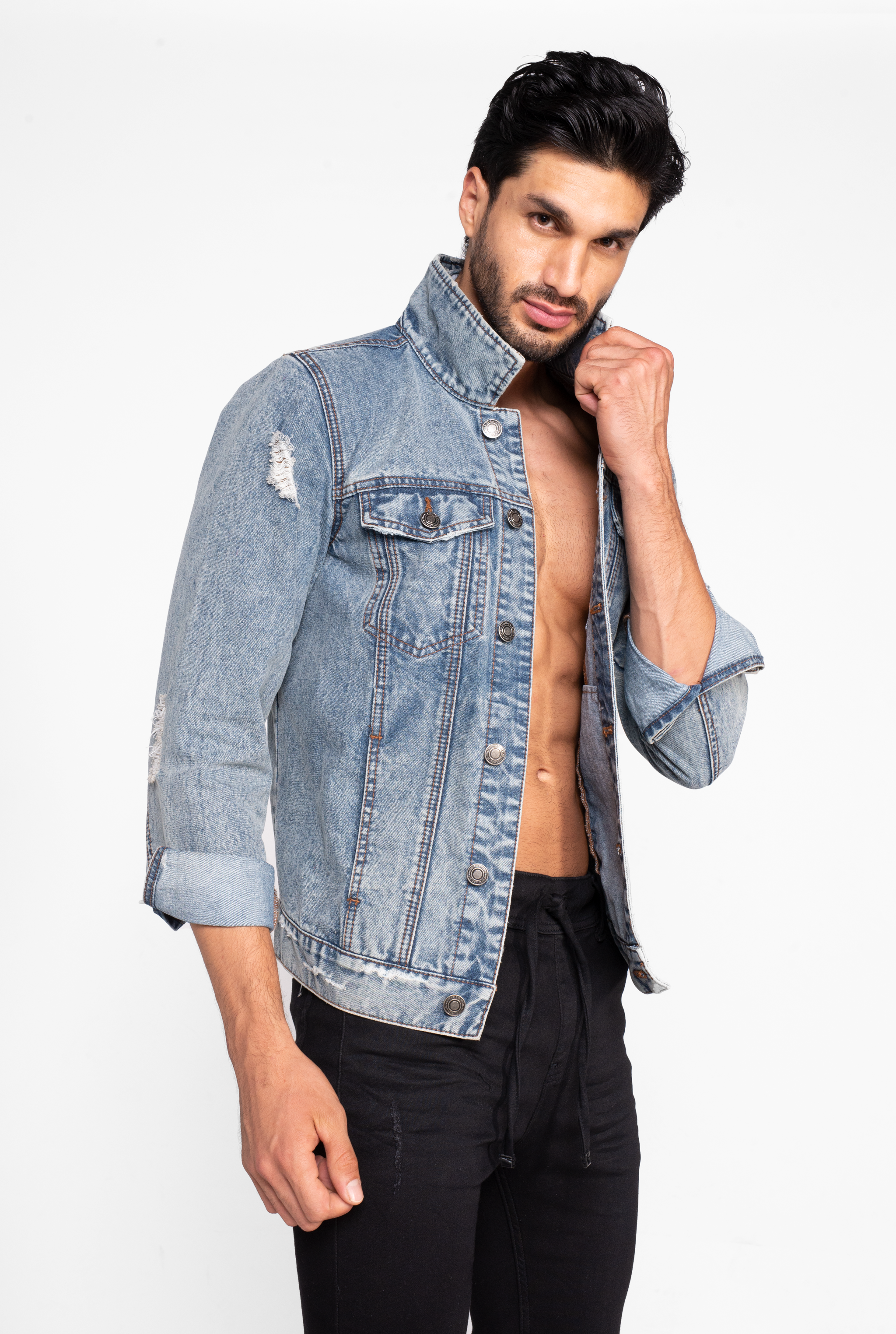 CHAMARRA SLIM AZUL DESLAVADO 7051ACWA