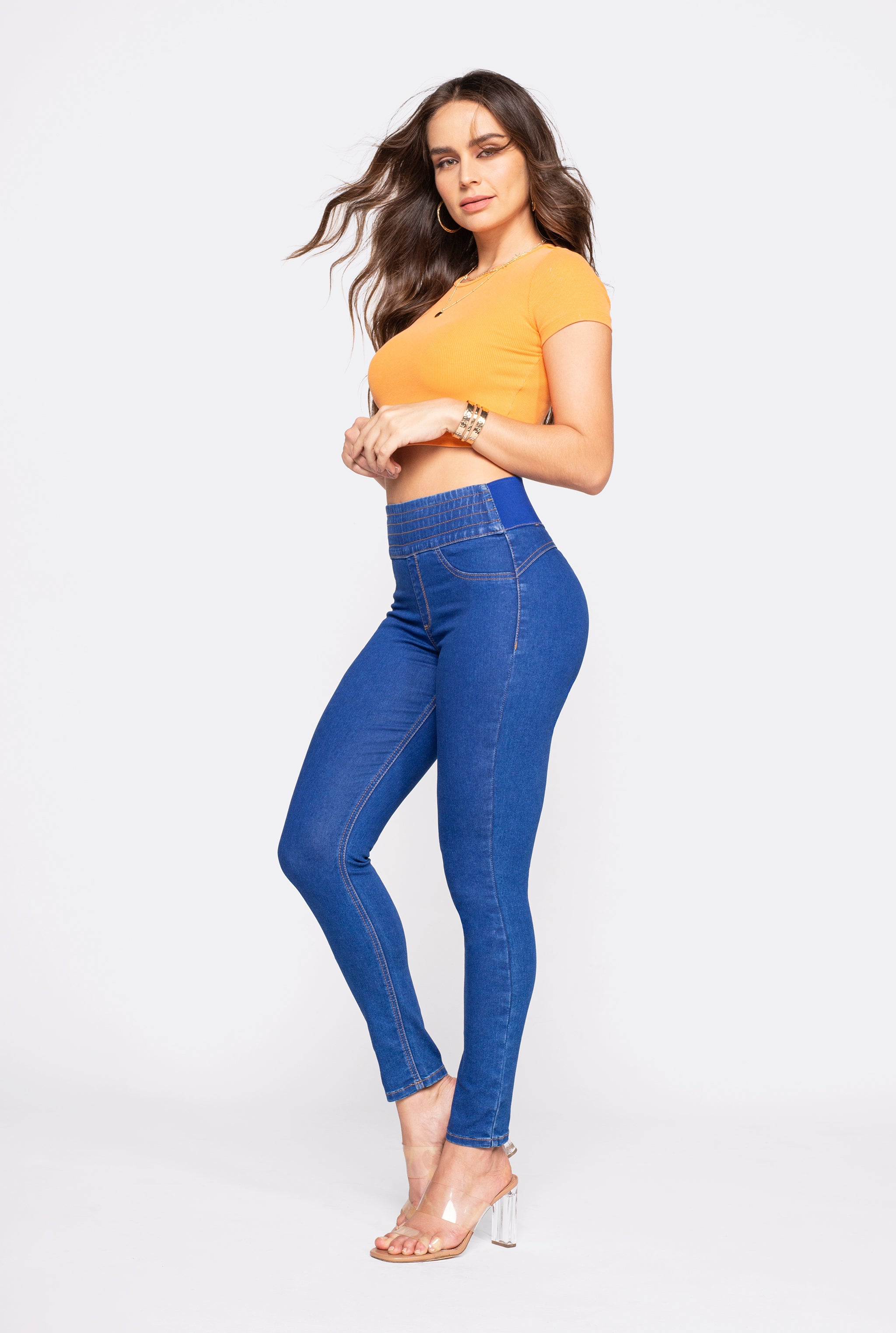 JEGGING SÚPER SKINNY CINTURA ALTA PUSH IN 3059PTFO