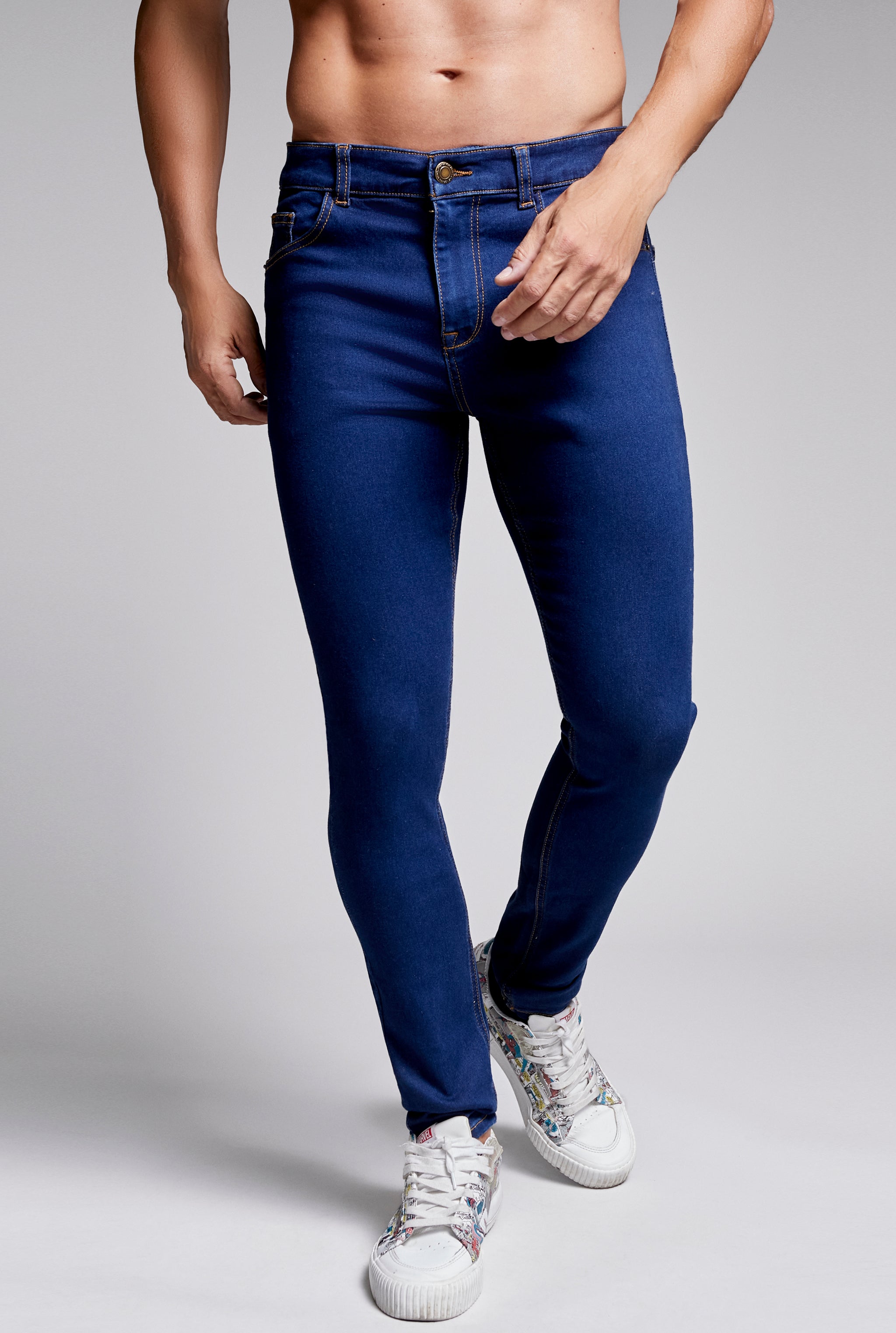 JEANS PARA HOMBRE SÚPER SKINNY AZUL OBSCURO 7038STOB