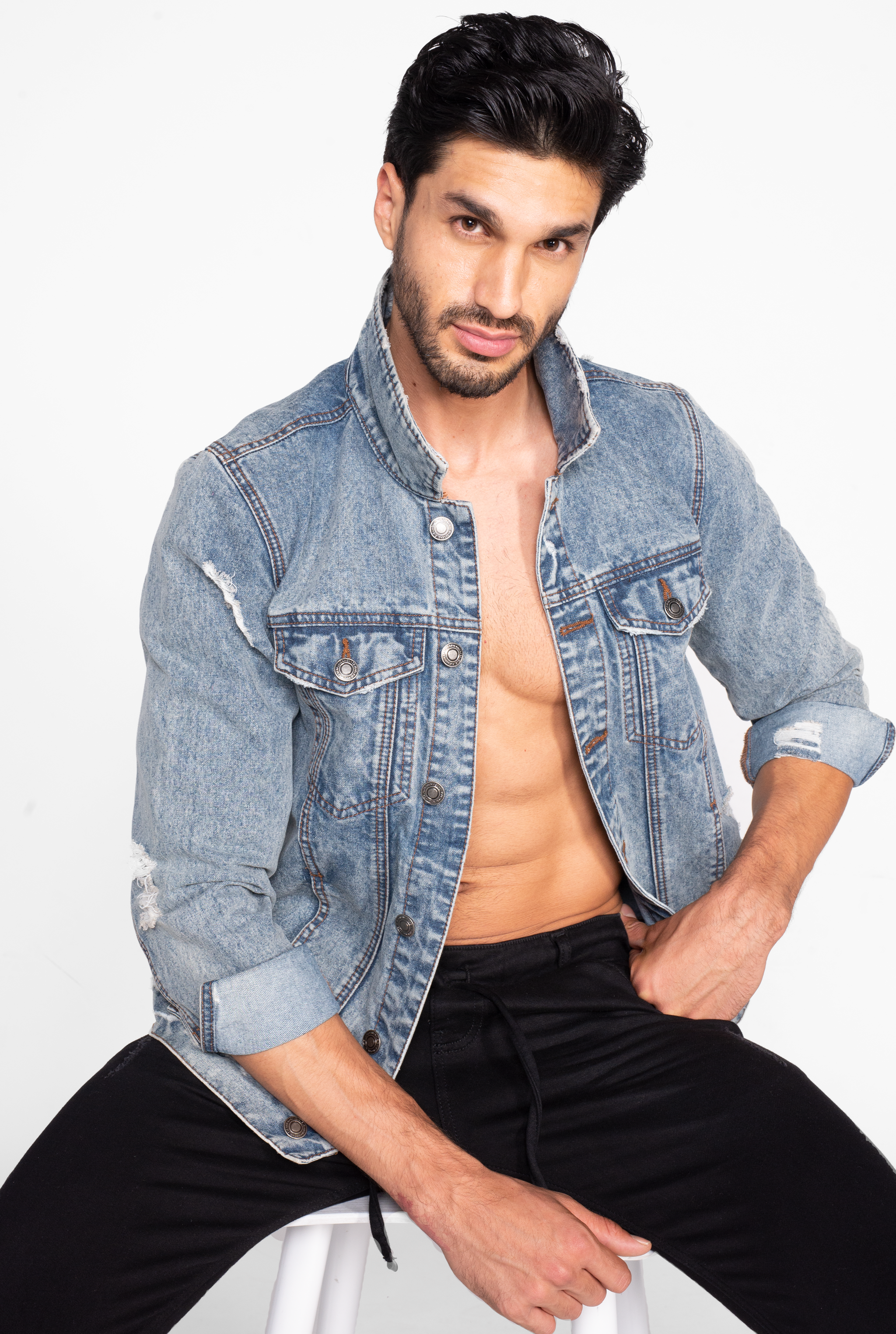 CHAMARRA SLIM AZUL DESLAVADO 7051ACWA