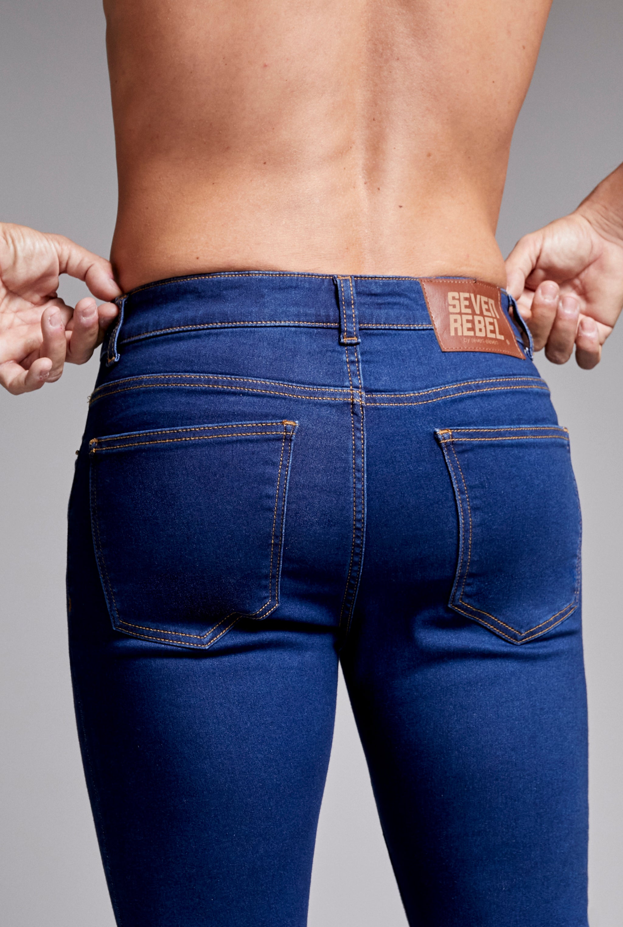 JEANS PARA HOMBRE SÚPER SKINNY AZUL OBSCURO 7038STOB