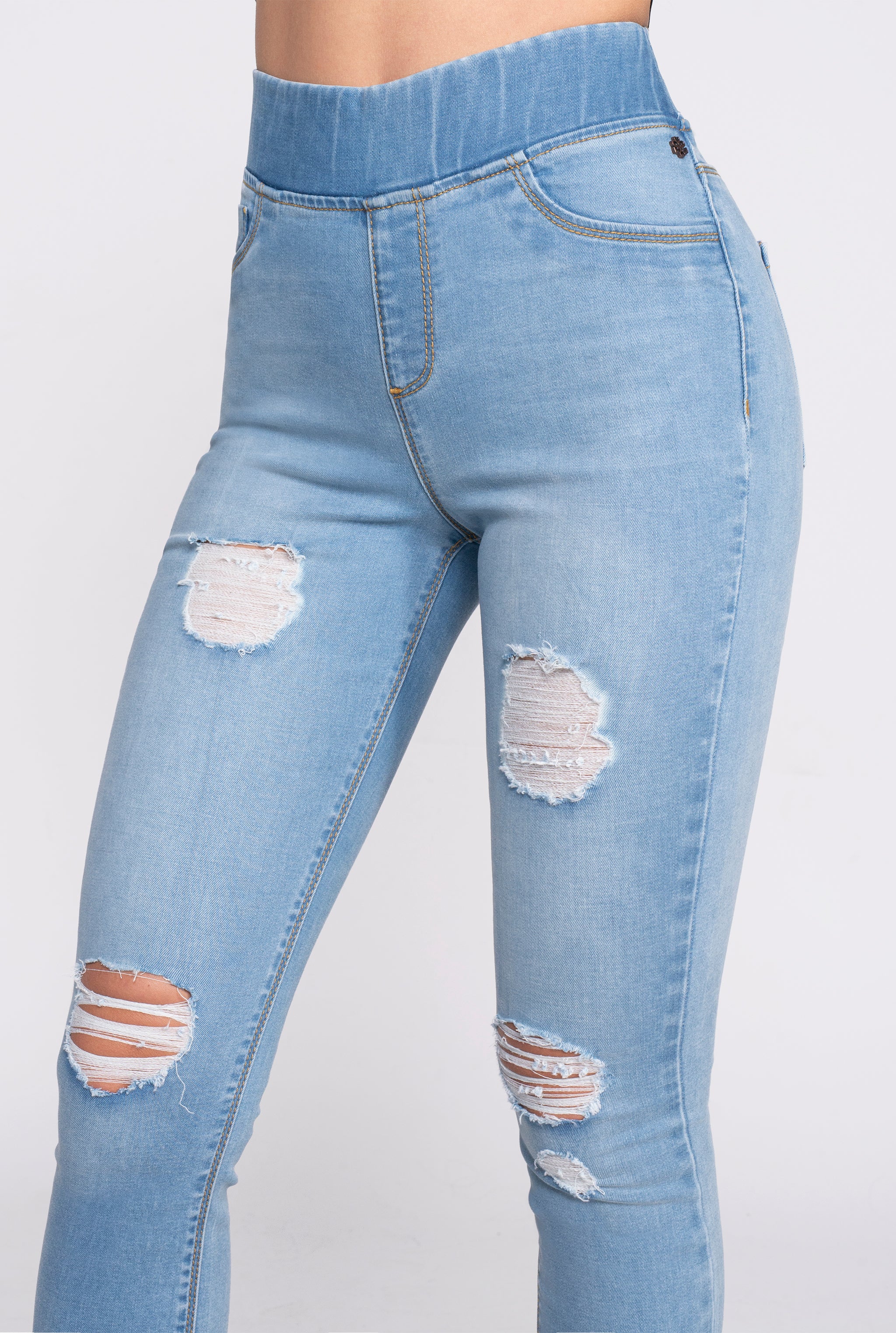 JEGGING SÚPER SKINNY CINTURA ALTA CON DESTRUCCIONES 3215STCL