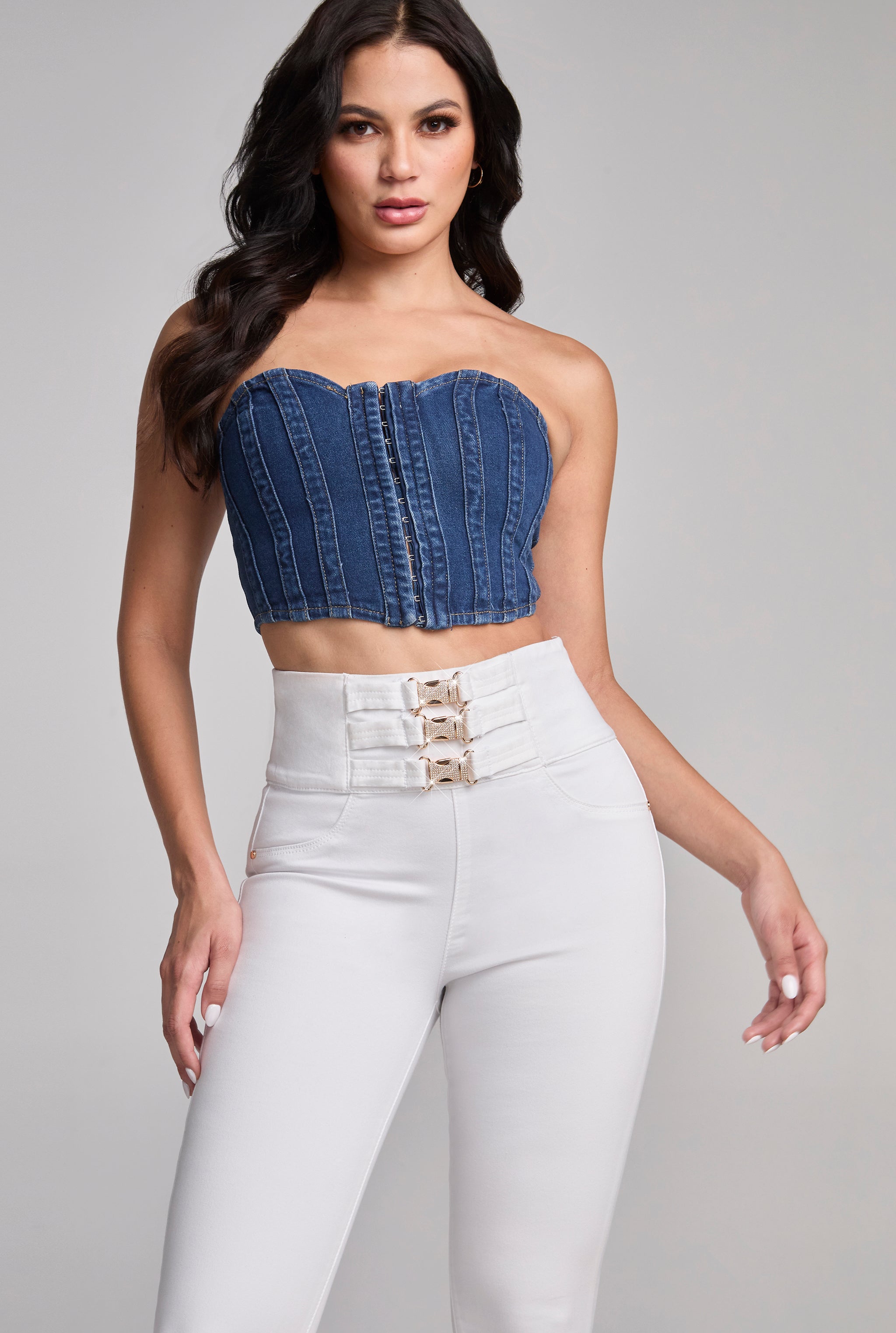 JEANS SUPER SKINNY CINTURA SUPER ALTA BLANCO TECNOLOGÍA BUENÍSSIMA 9859BLCO