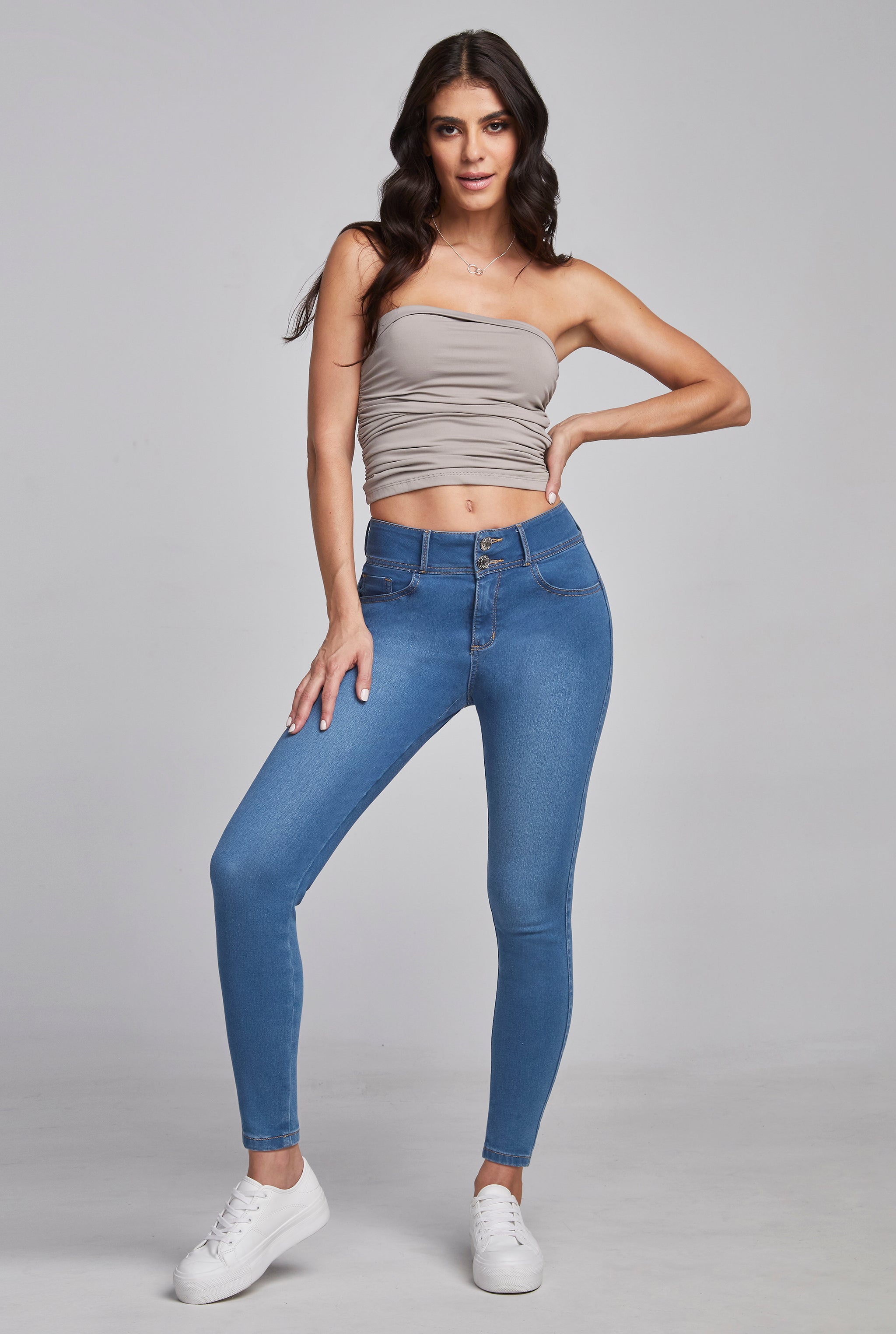 JEANS SÚPER SKINNY CINTURA ALTA PUSH UP 0118BLEA