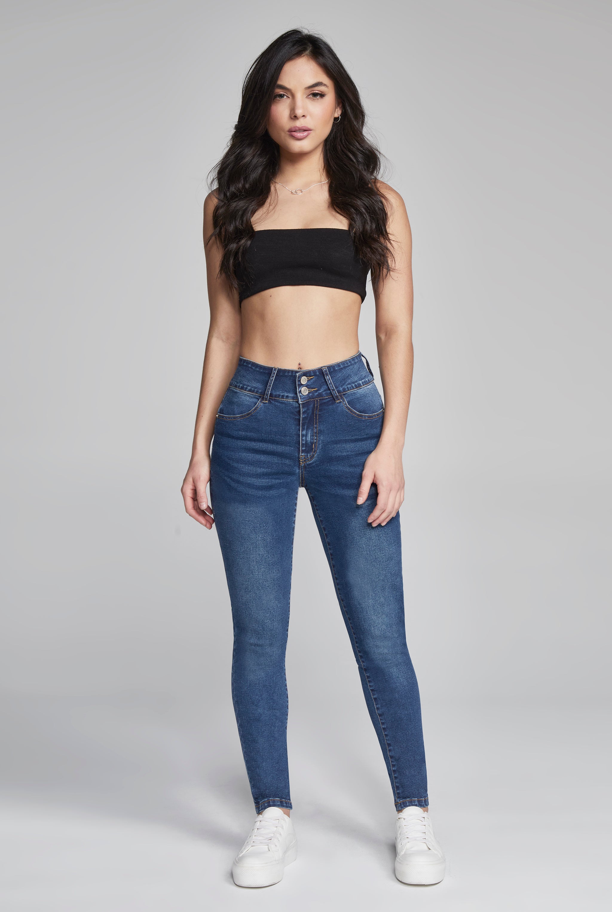 JEANS SÚPER SKINNY CINTURA MEDIA PUSH UP 1170STMEI