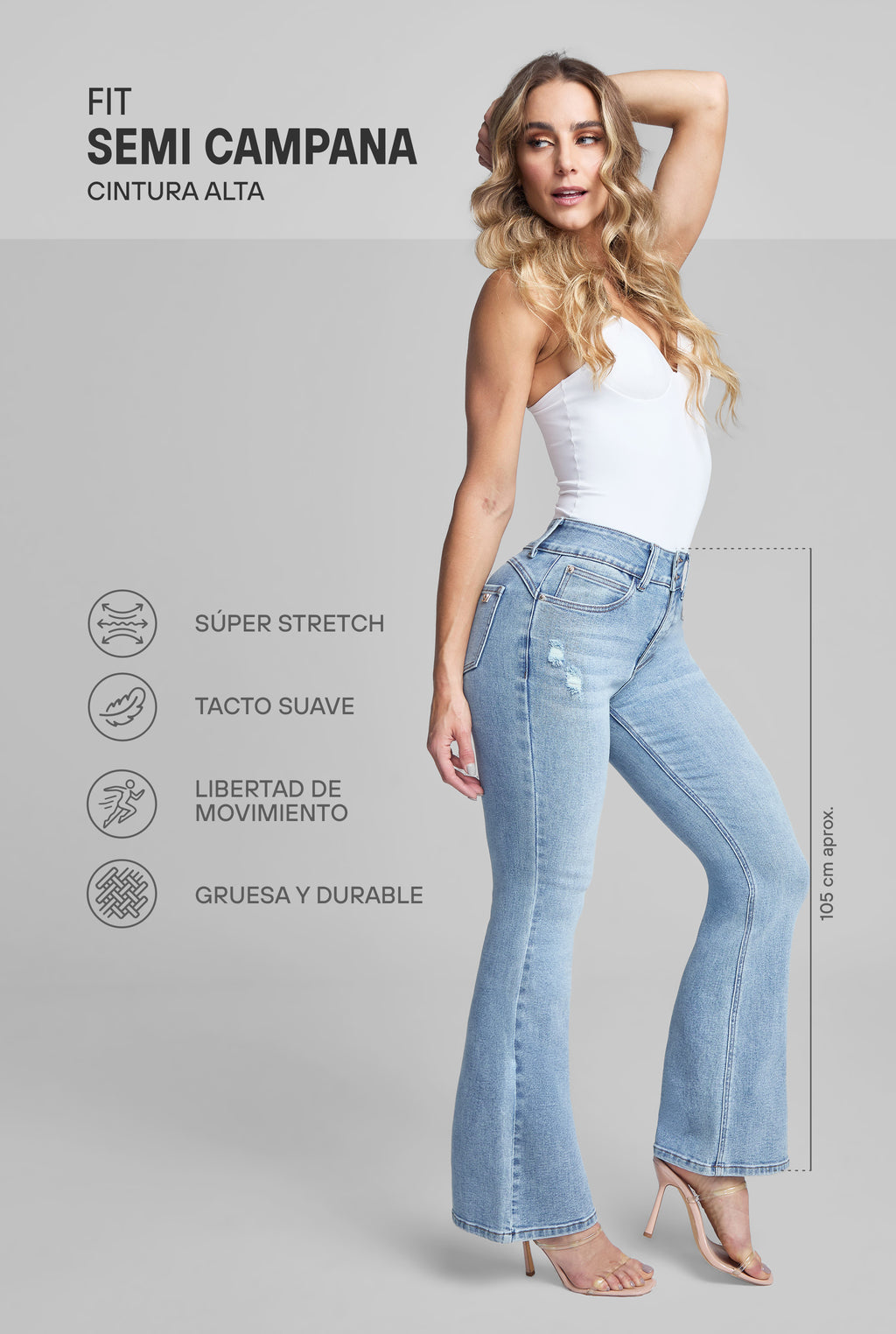 JEANS SEMI CAMPANA 0070STME