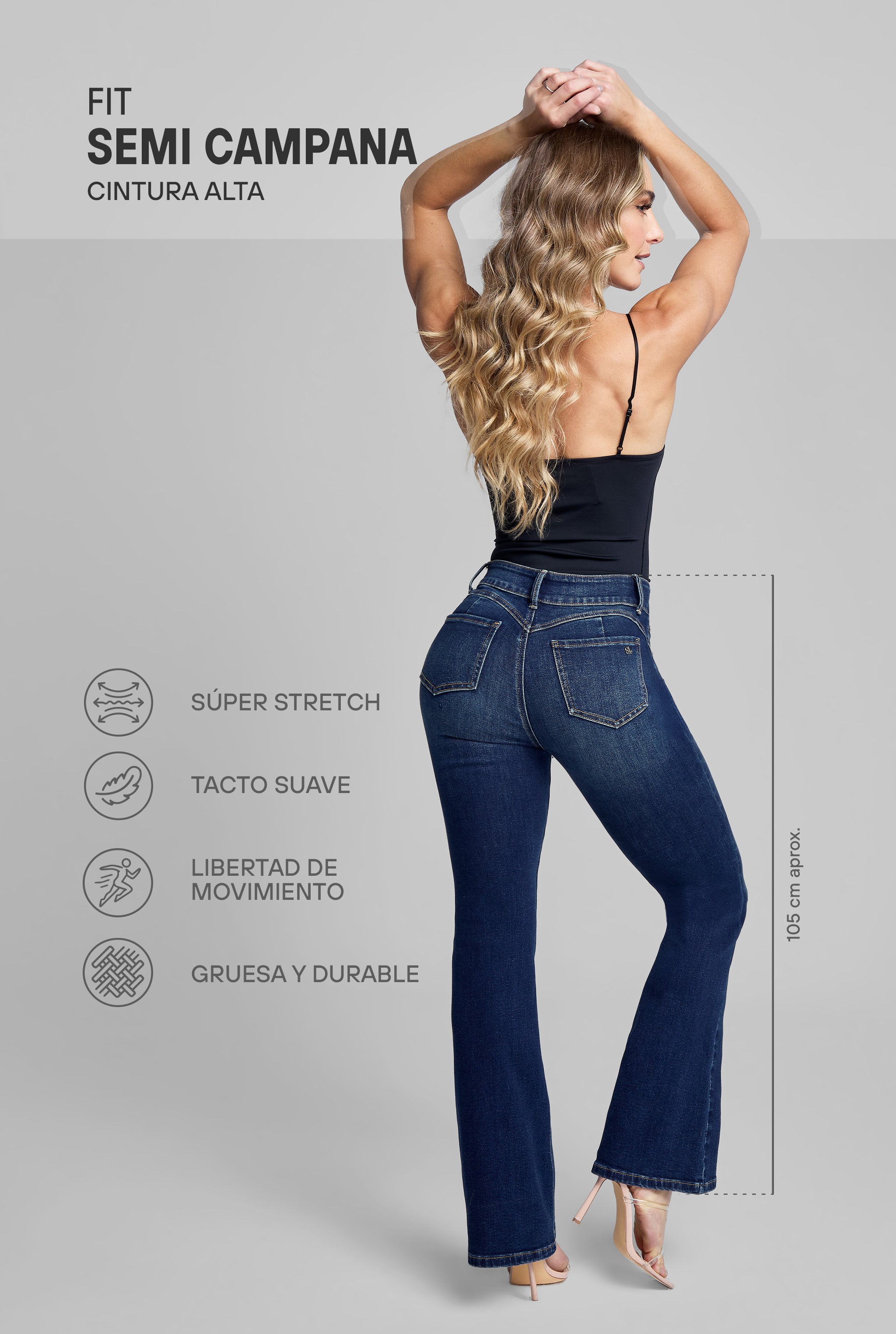 JEANS SEMI CAMPANA 0070STOB