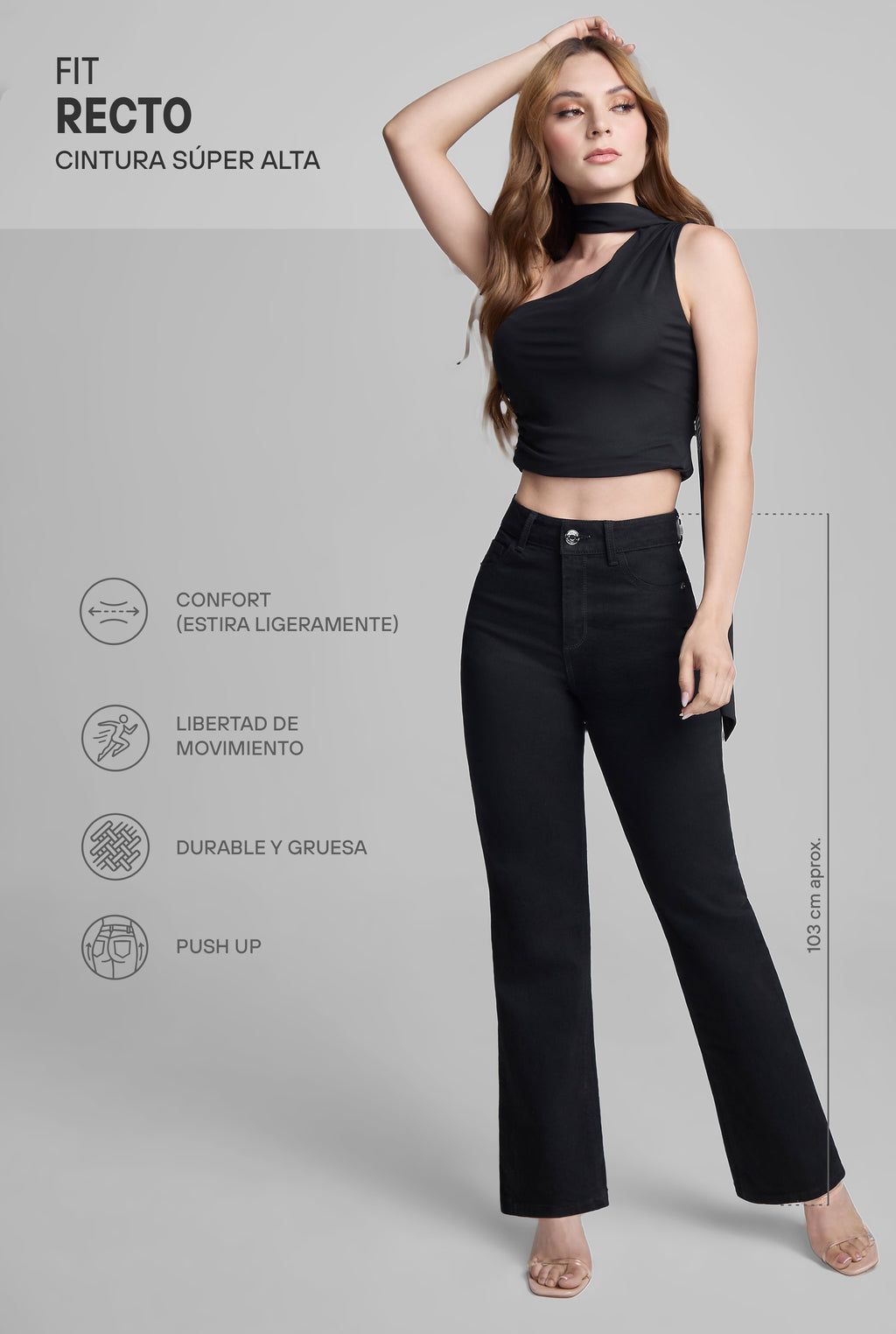 JEANS RECTO 0075NGRO