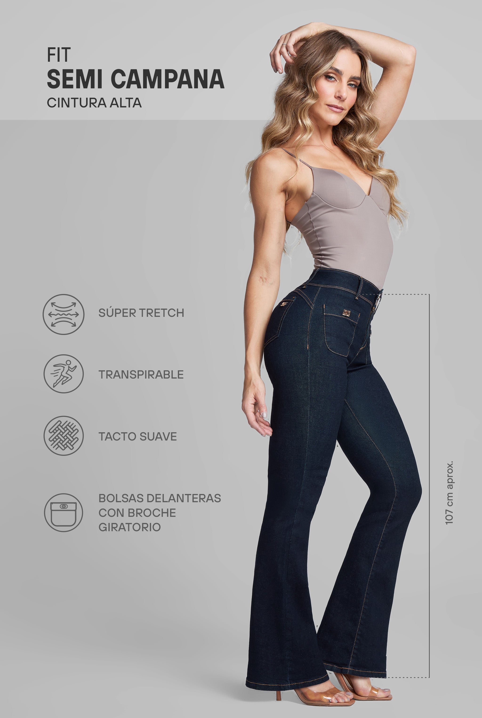 JEANS SEMI CAMPANA 0182STON