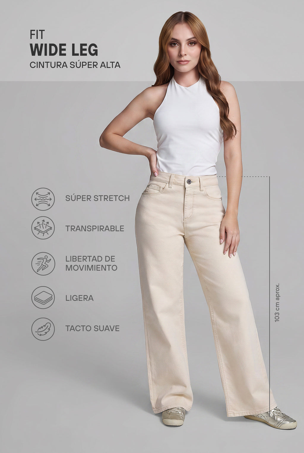 JEANS WIDE LEG 0211BEIG