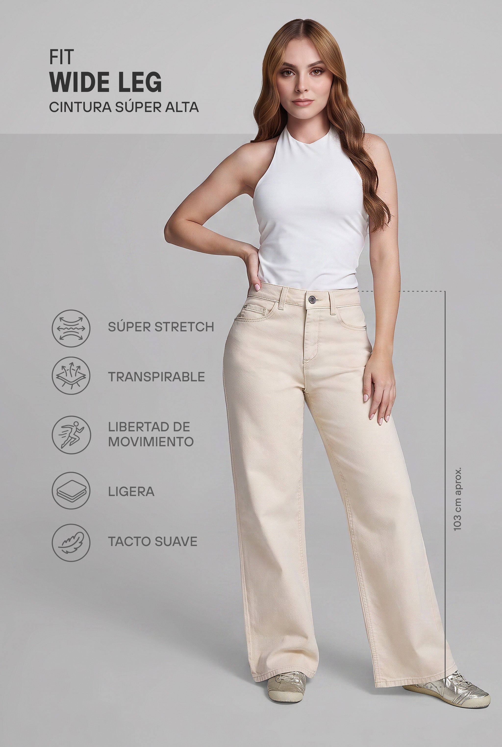 JEANS WIDE LEG 0211BEIG