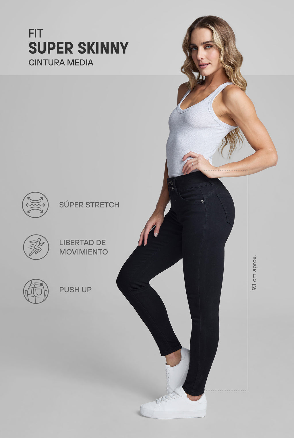 JEANS SUPER SKINNY PUSH UP 1170NGRO