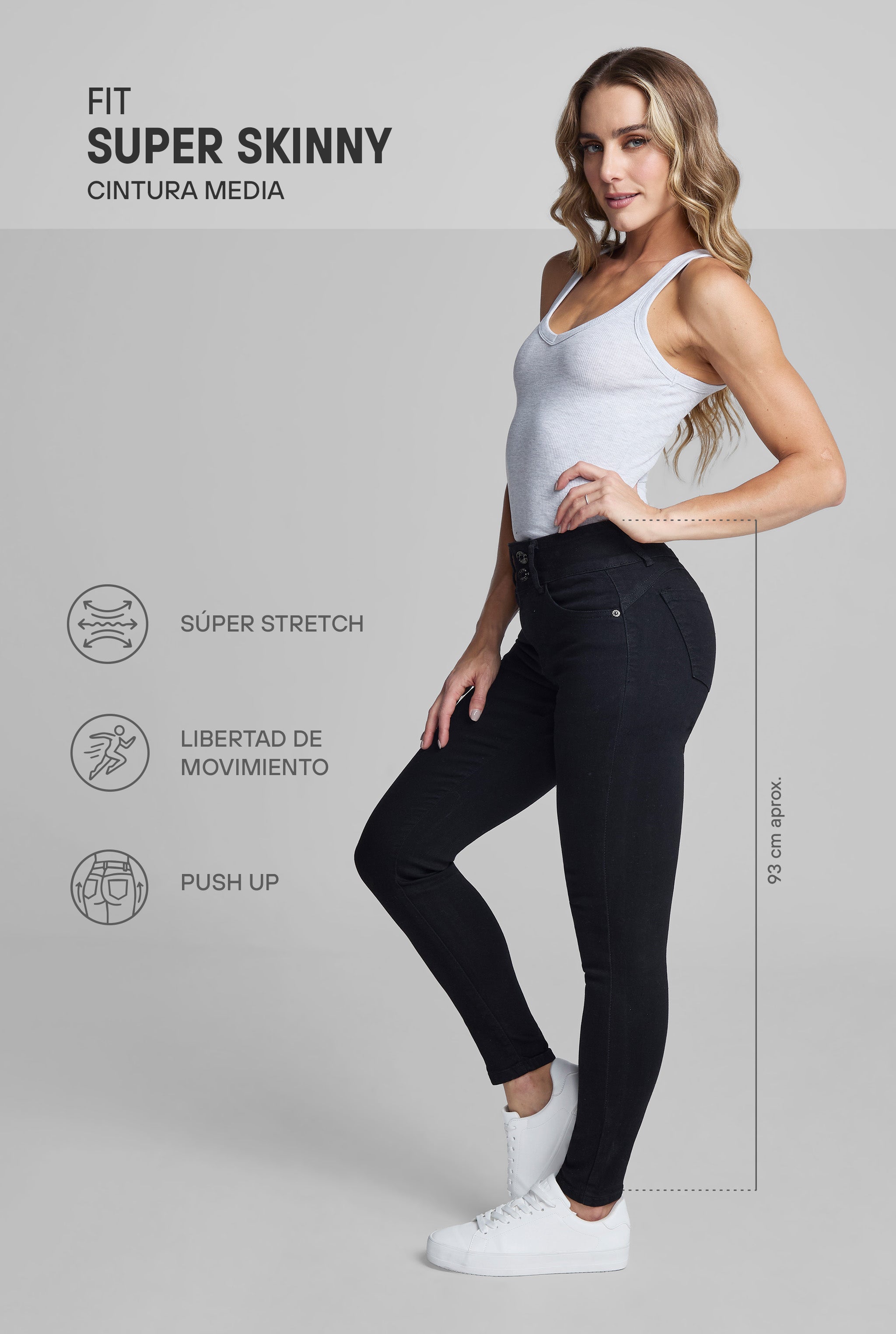 JEANS SUPER SKINNY PUSH UP 1170NGRO