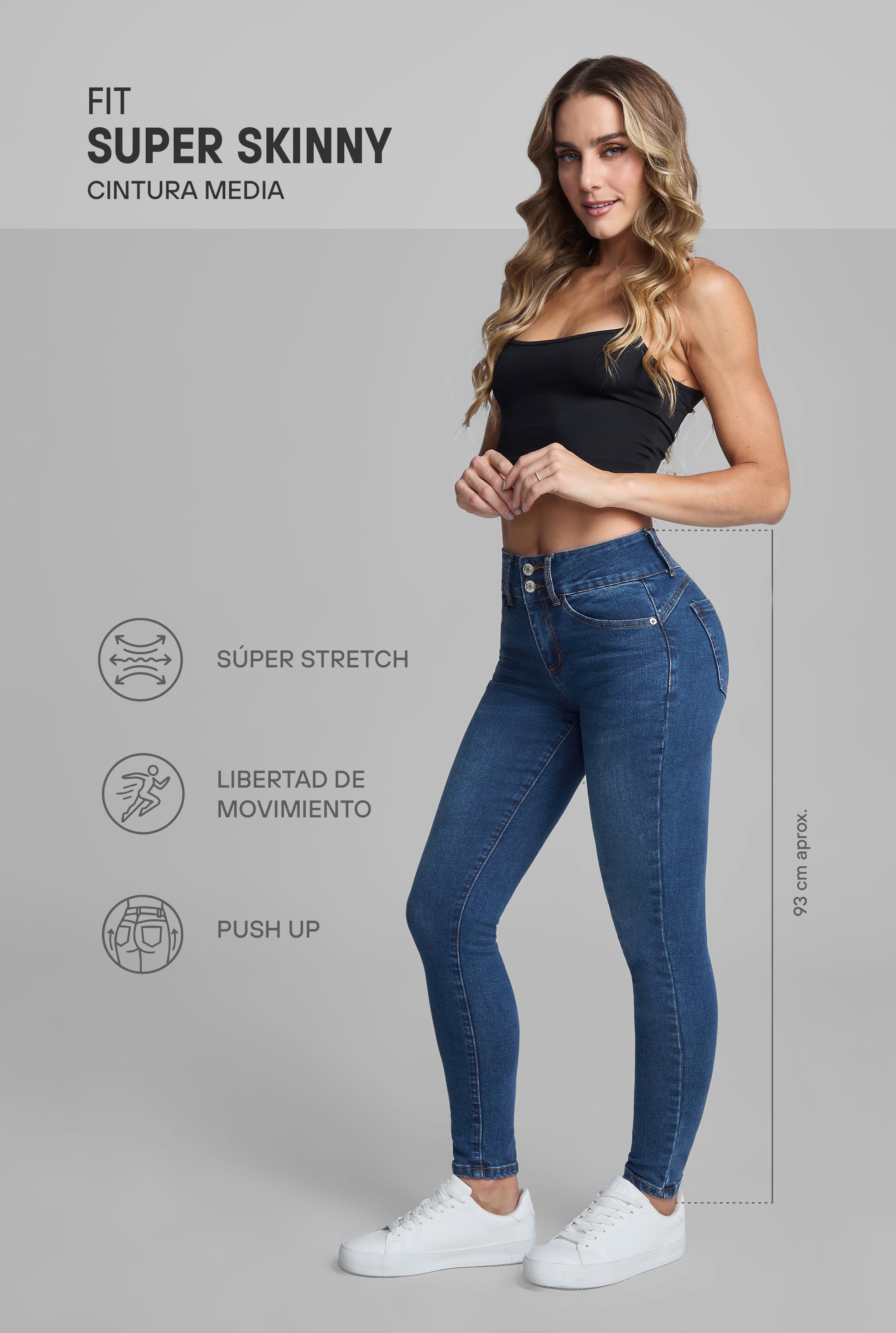 JEANS SÚPER SKINNY PUSH UP 1170STMEI