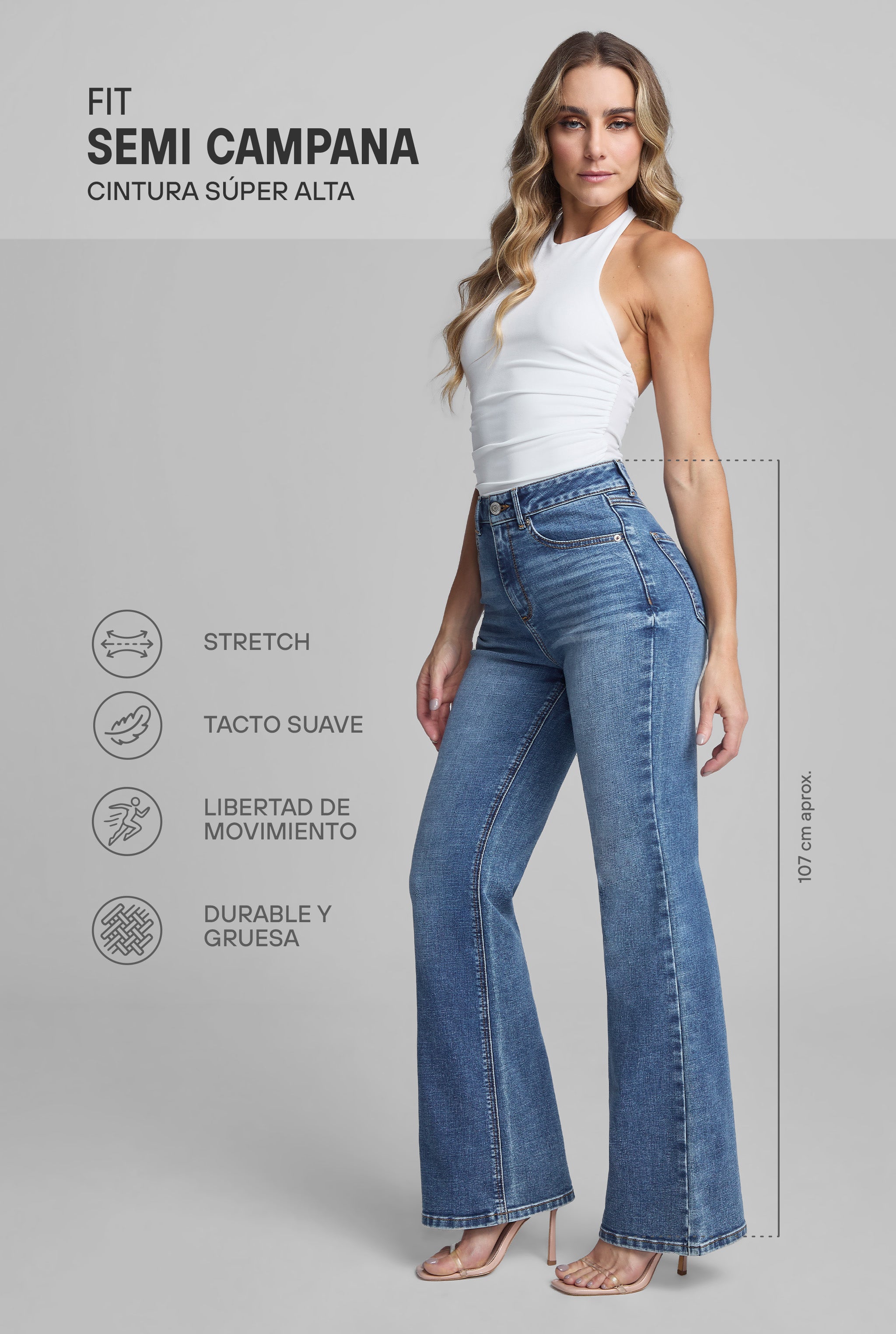 JEANS MOM SEMI CAMPANA FLEX 4240STMC