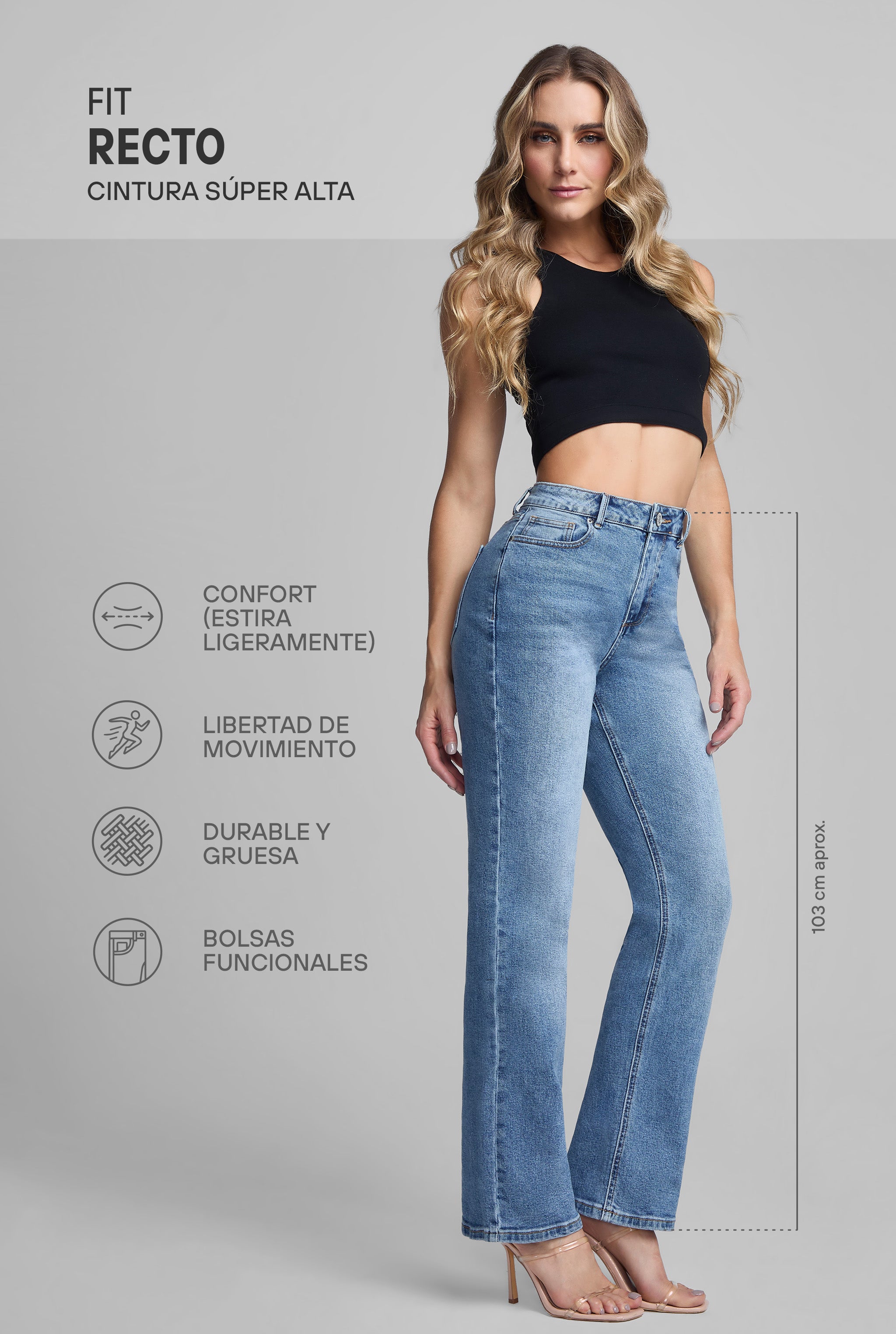 JEANS RECTO TIRO ALTO 4241STME