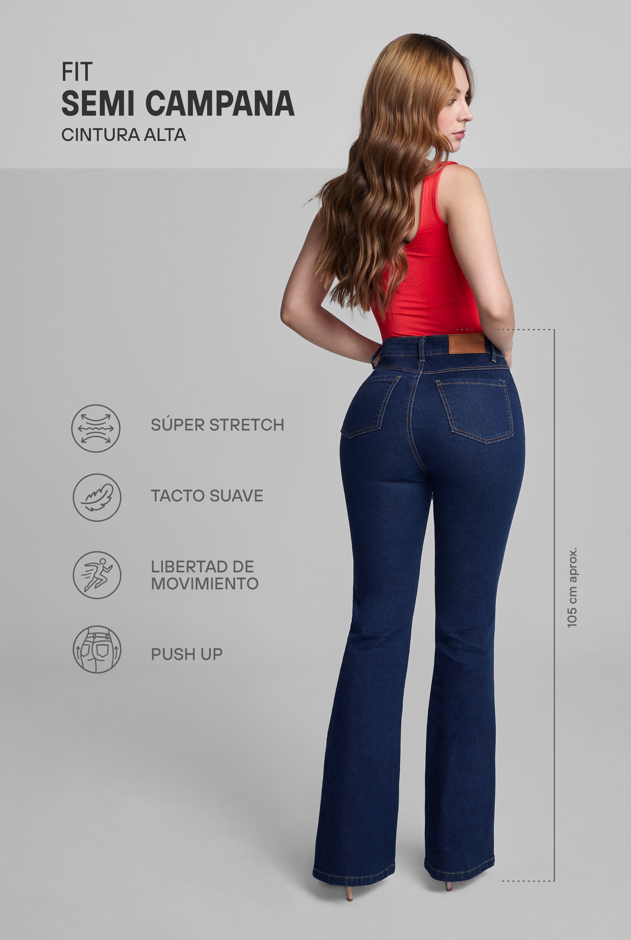 JEANS SEMI CAMPANA 7033INDI