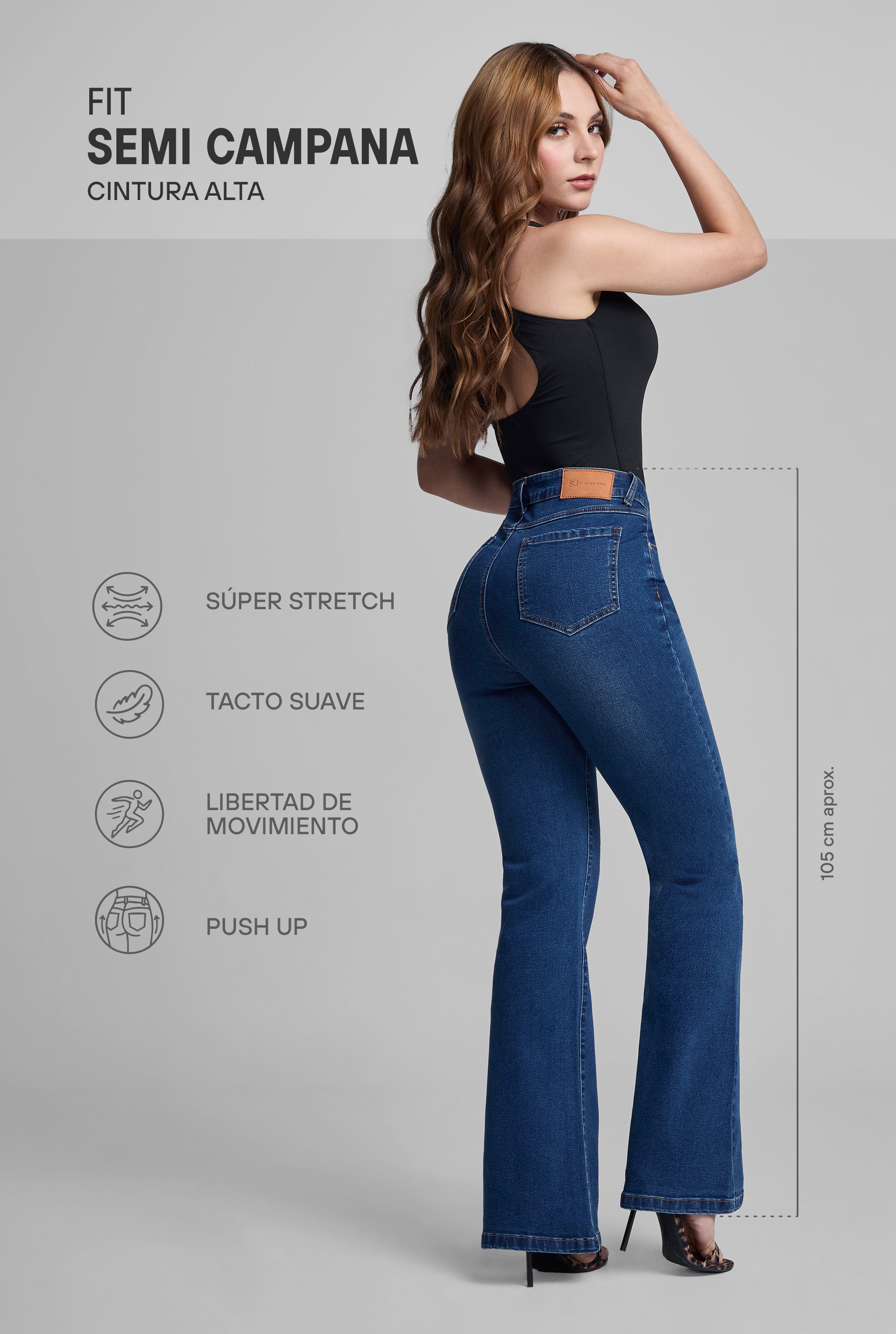 JEANS SEMI CAMPANA 7033STME