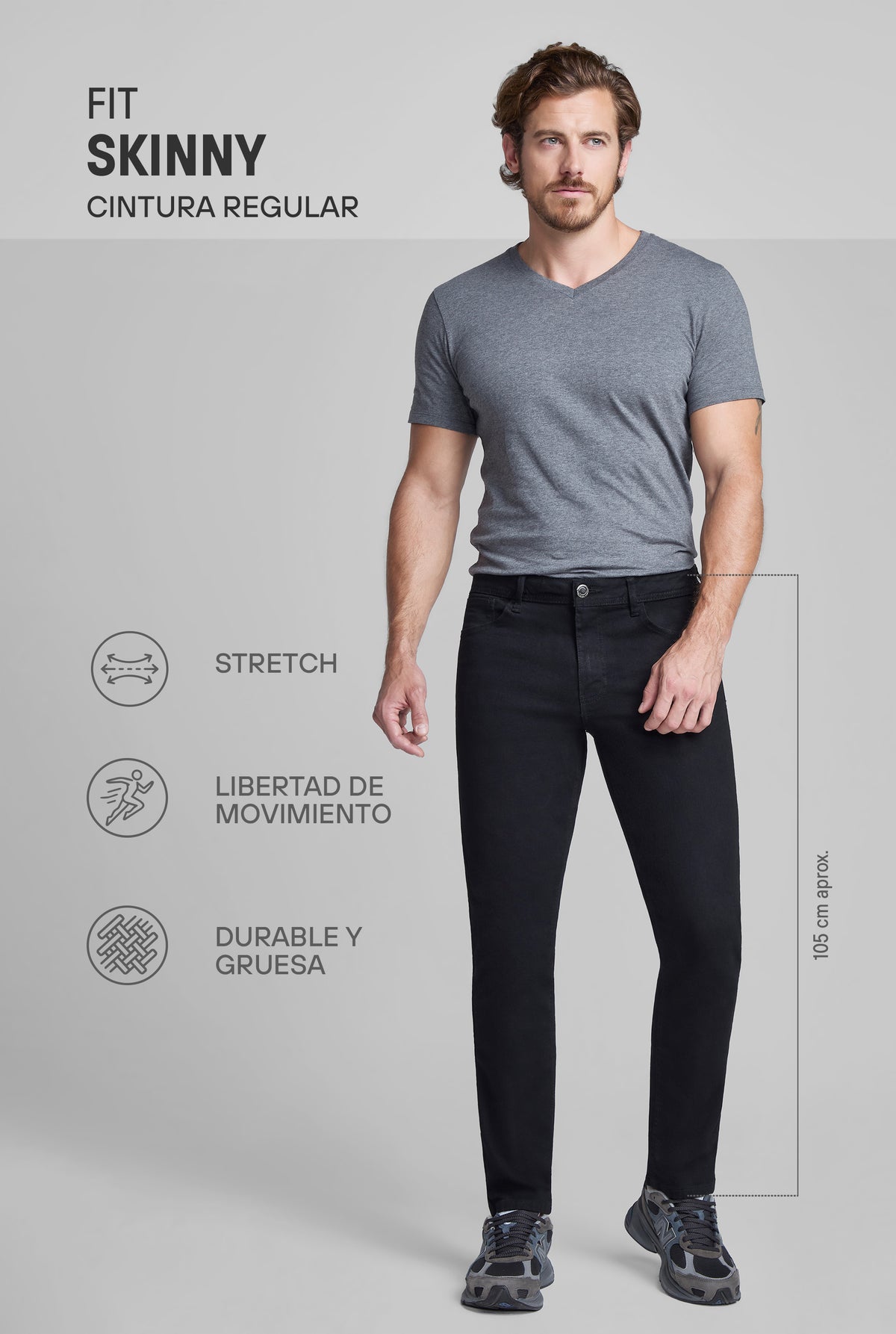 JEANS SKINNY 7079NGRO